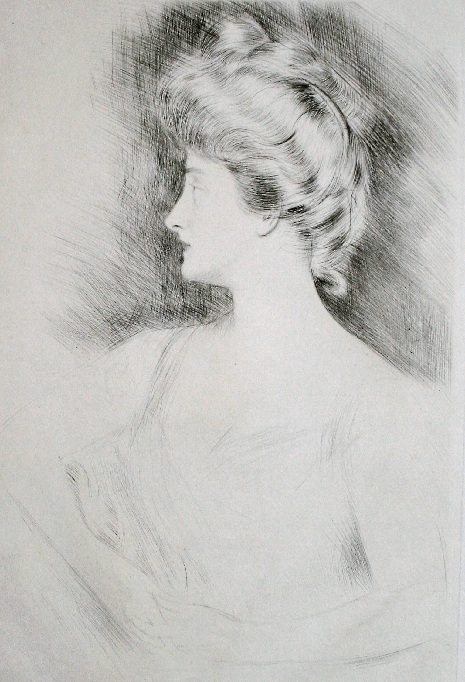 Lady Carnarvon. - Print by Paul César Helleu
