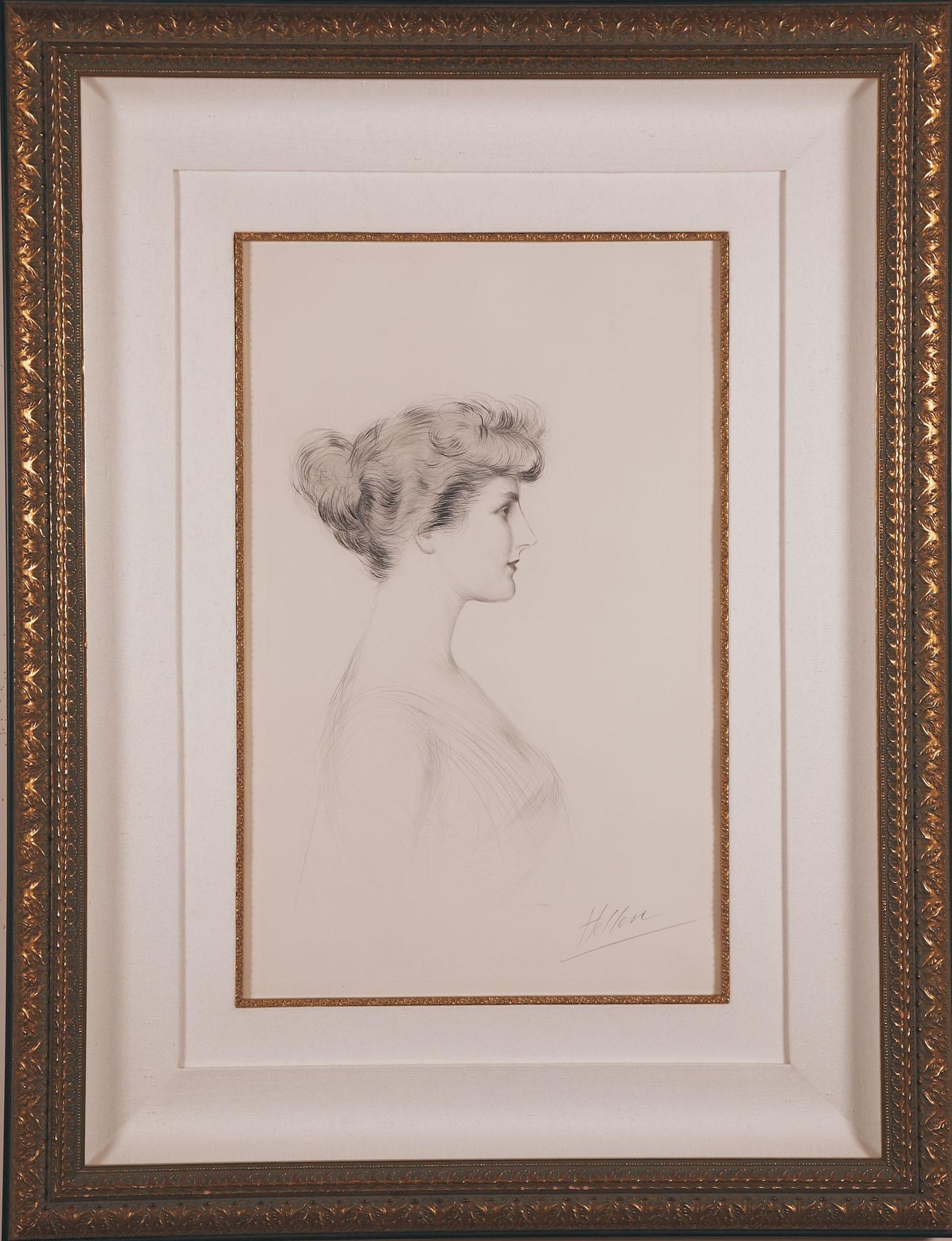 Portrait « Madame Georges Menier », par Paul Cesar Helleu - Print de Paul César Helleu