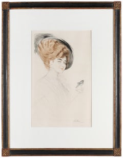 Paul César Helleu "Le masque" Color Etching, Hand-Signed, Art Nouveau