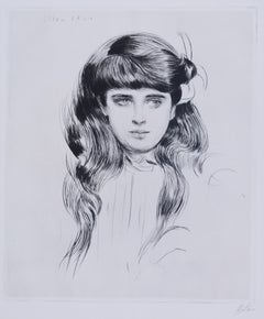 Portrait de petite fille, en buste, cheveux sur les epaules (Ellen 14 ans)  