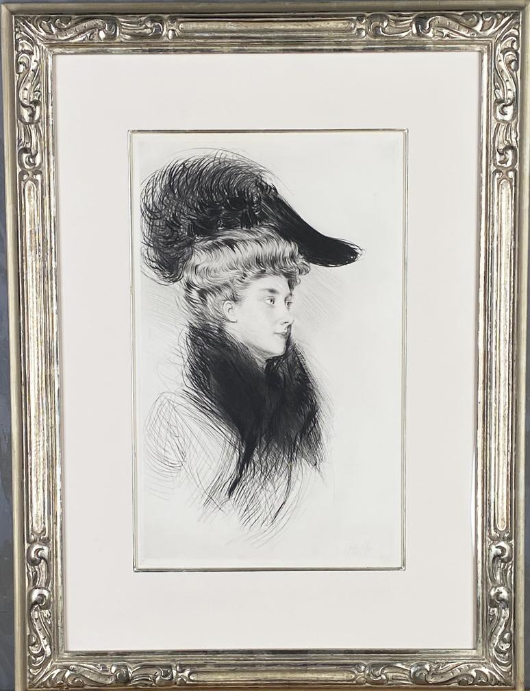 Portrait of Woman in a Hat - Print by Paul César Helleu