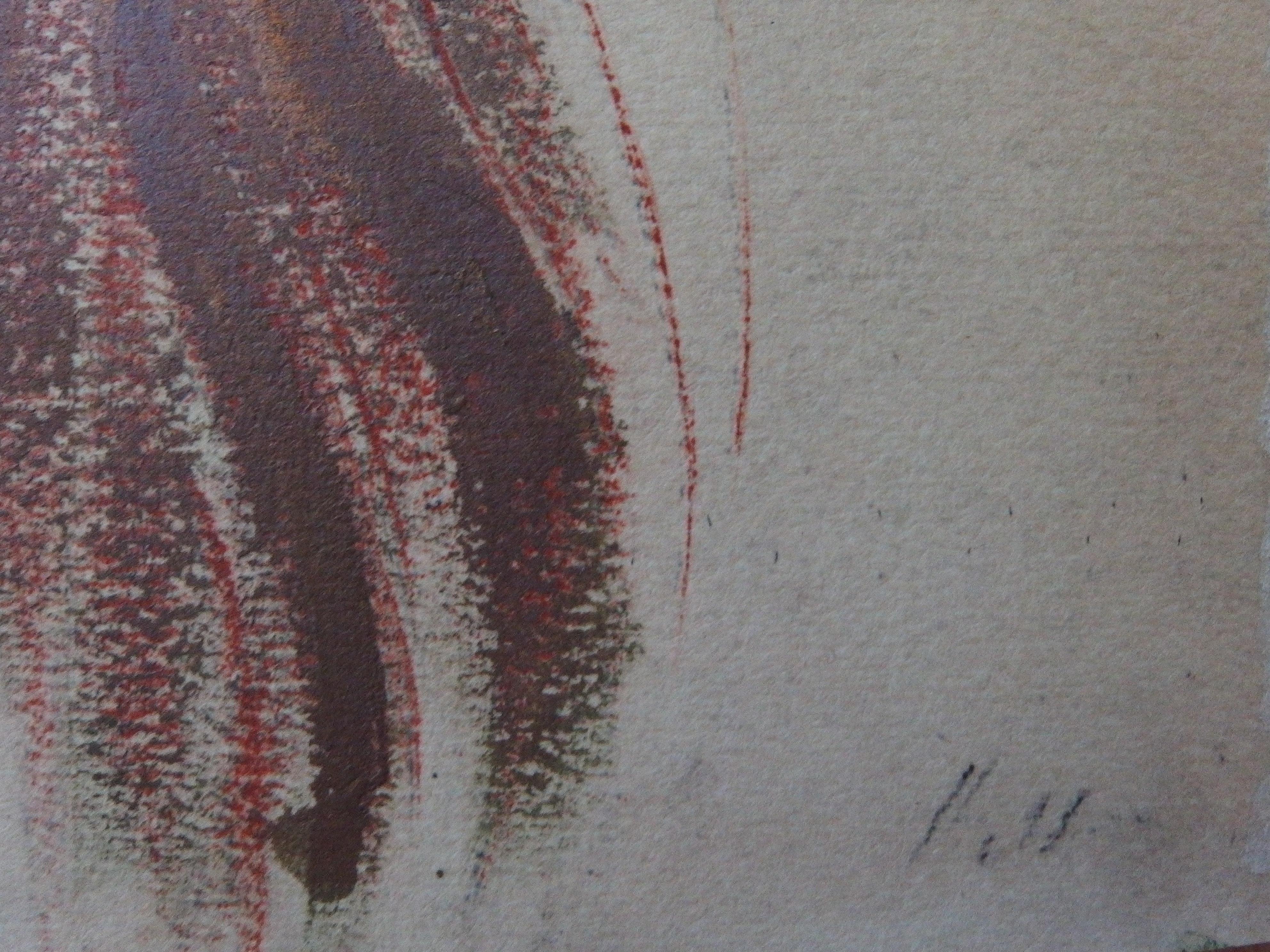 Shy Red Hair Woman - Lithograph - Print by Paul César Helleu