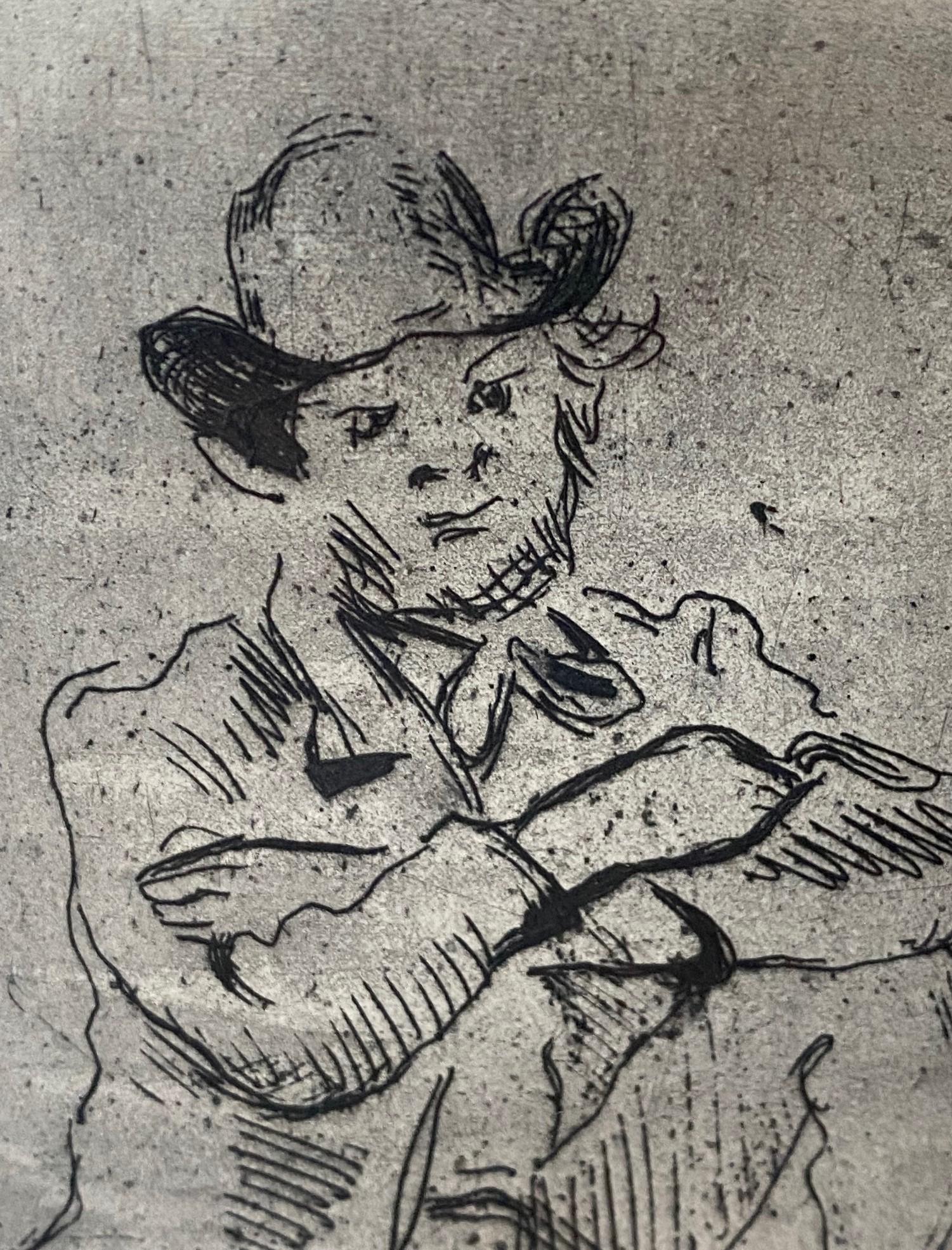 Paul Cézanne Französisch Radierung Portrait de Guillaumin au Pendu mit einem hängenden Mann im Angebot 5