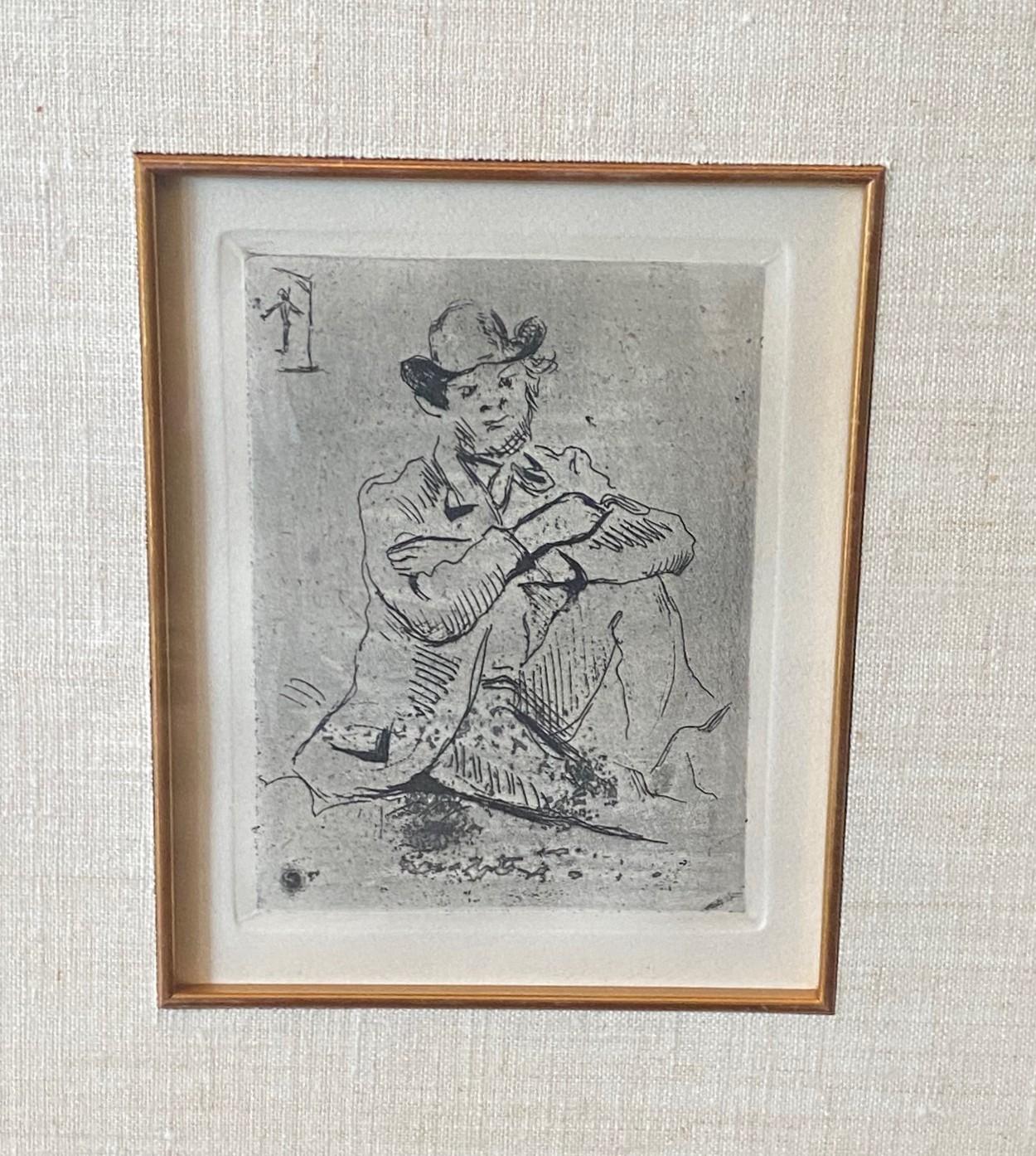 Paul Cézanne Französisch Radierung Portrait de Guillaumin au Pendu mit einem hängenden Mann im Zustand „Gut“ im Angebot in Studio City, CA