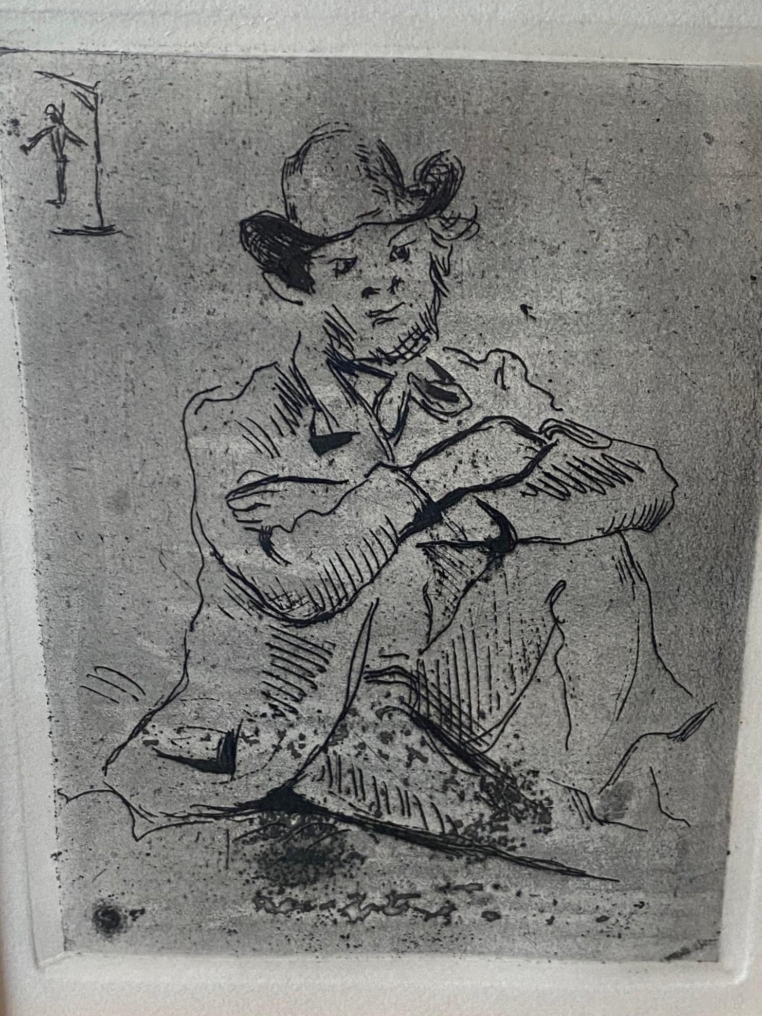 Paul Cézanne Französisch Radierung Portrait de Guillaumin au Pendu mit einem hängenden Mann (20. Jahrhundert) im Angebot