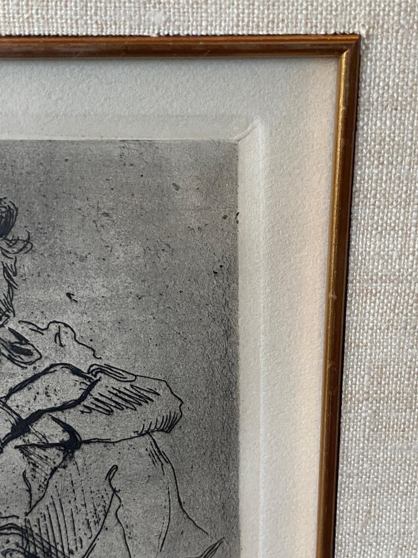 Paul Cézanne Französisch Radierung Portrait de Guillaumin au Pendu mit einem hängenden Mann im Angebot 1