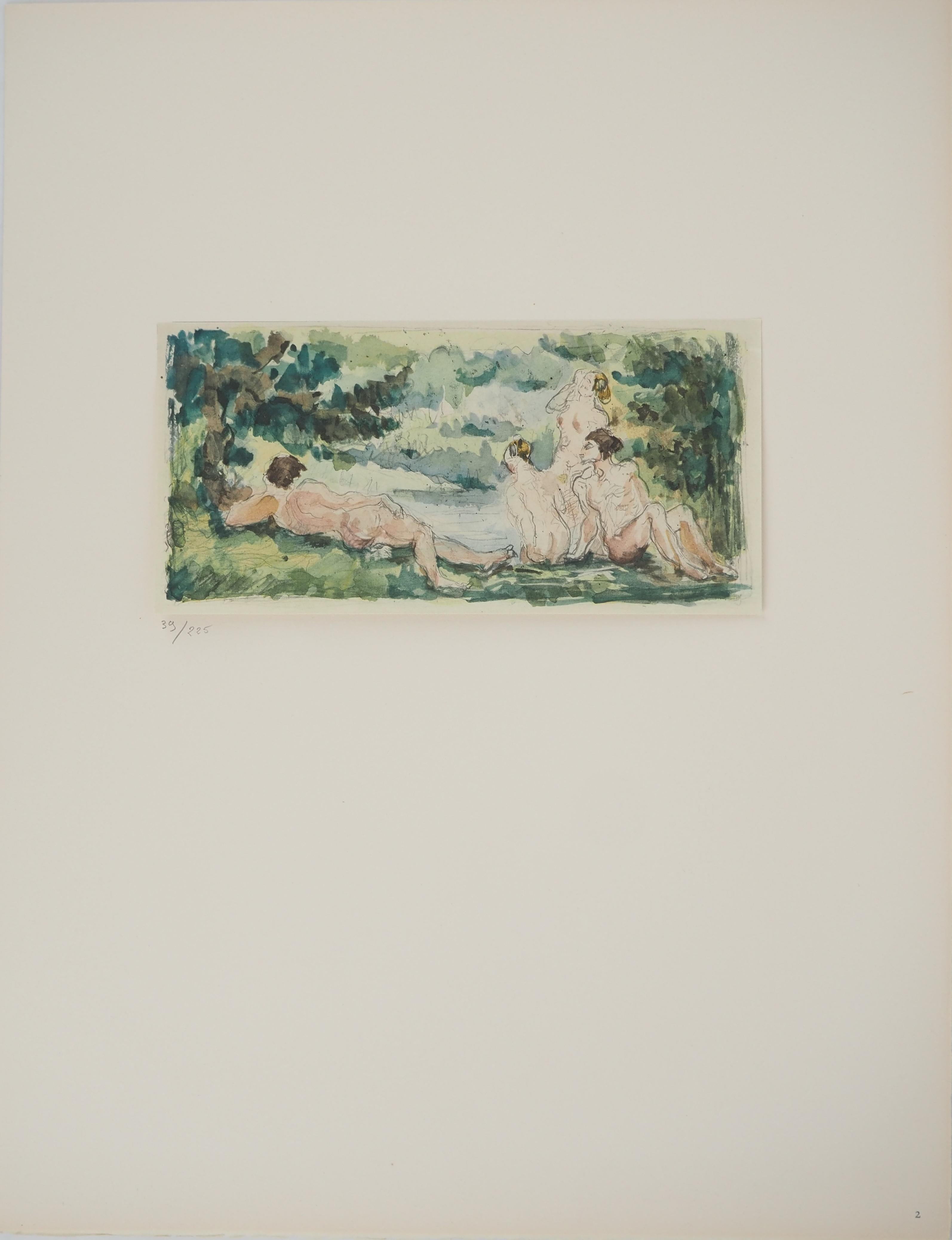 Bathers - Lithographie, 1971 - Print de Paul Cézanne