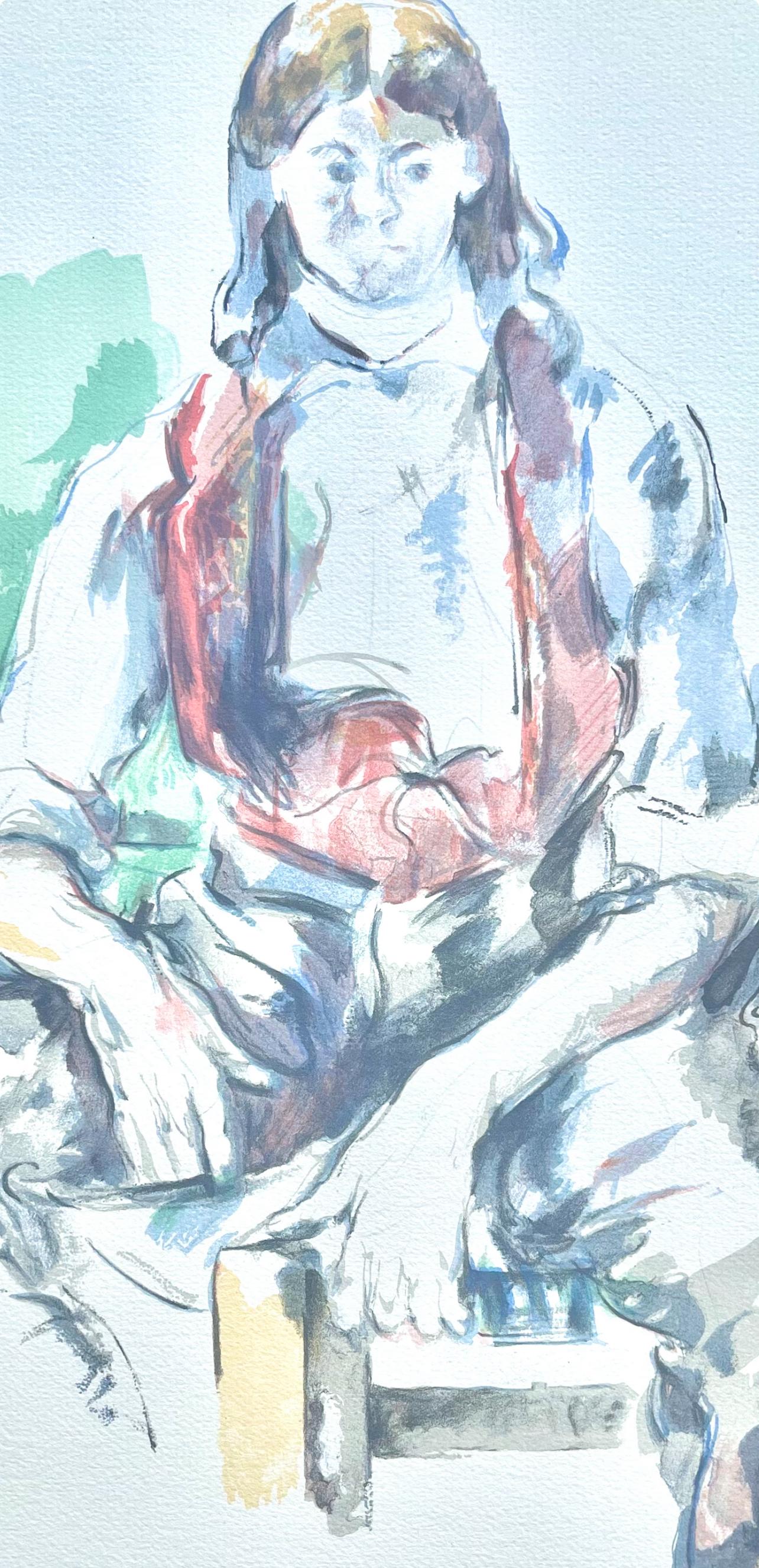 Cézanne, Der Junge mit der roten Weste, Cézanne: Zehn Aquarelle (nach) – Print von Paul Cézanne
