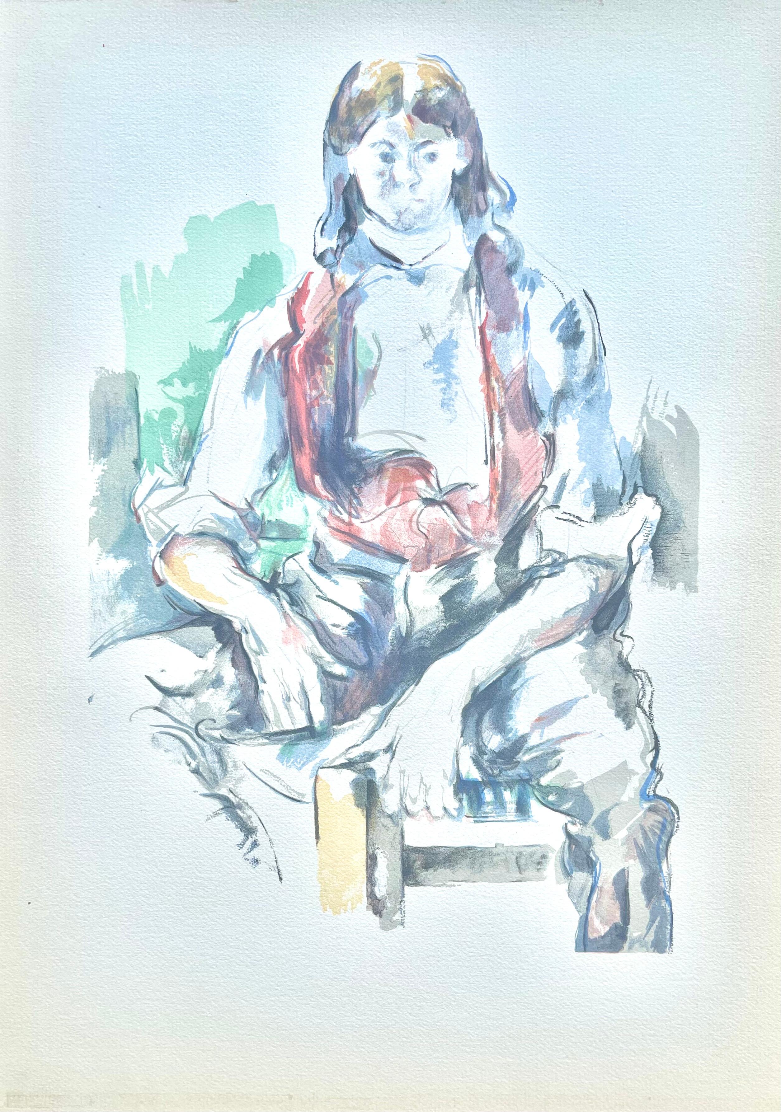 Cézanne, Der Junge mit der roten Weste, Cézanne: Zehn Aquarelle (nach) im Angebot 3
