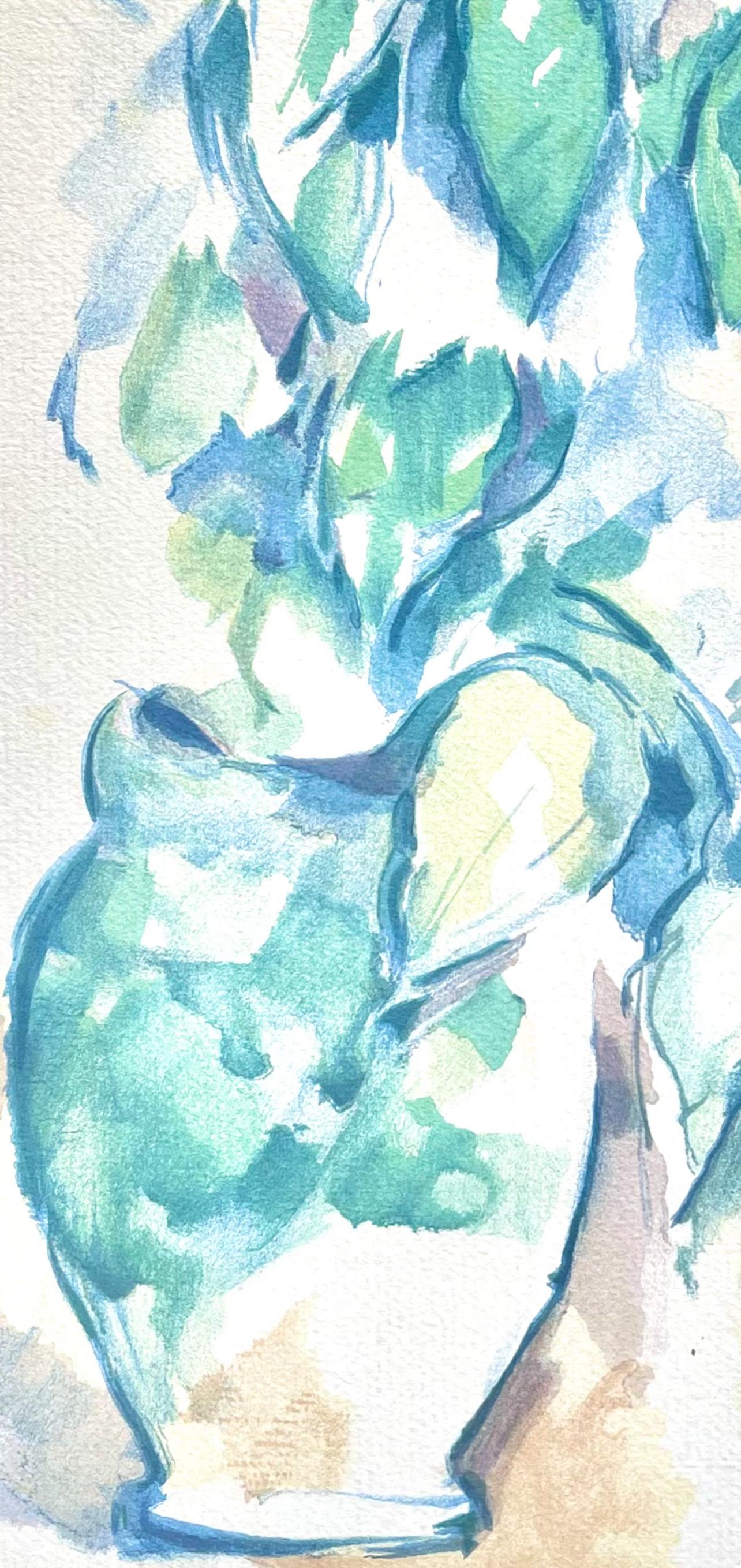 Cézanne, Blätter in einer Vase, Cézanne: Zehn Aquarelle (nach) im Angebot 1