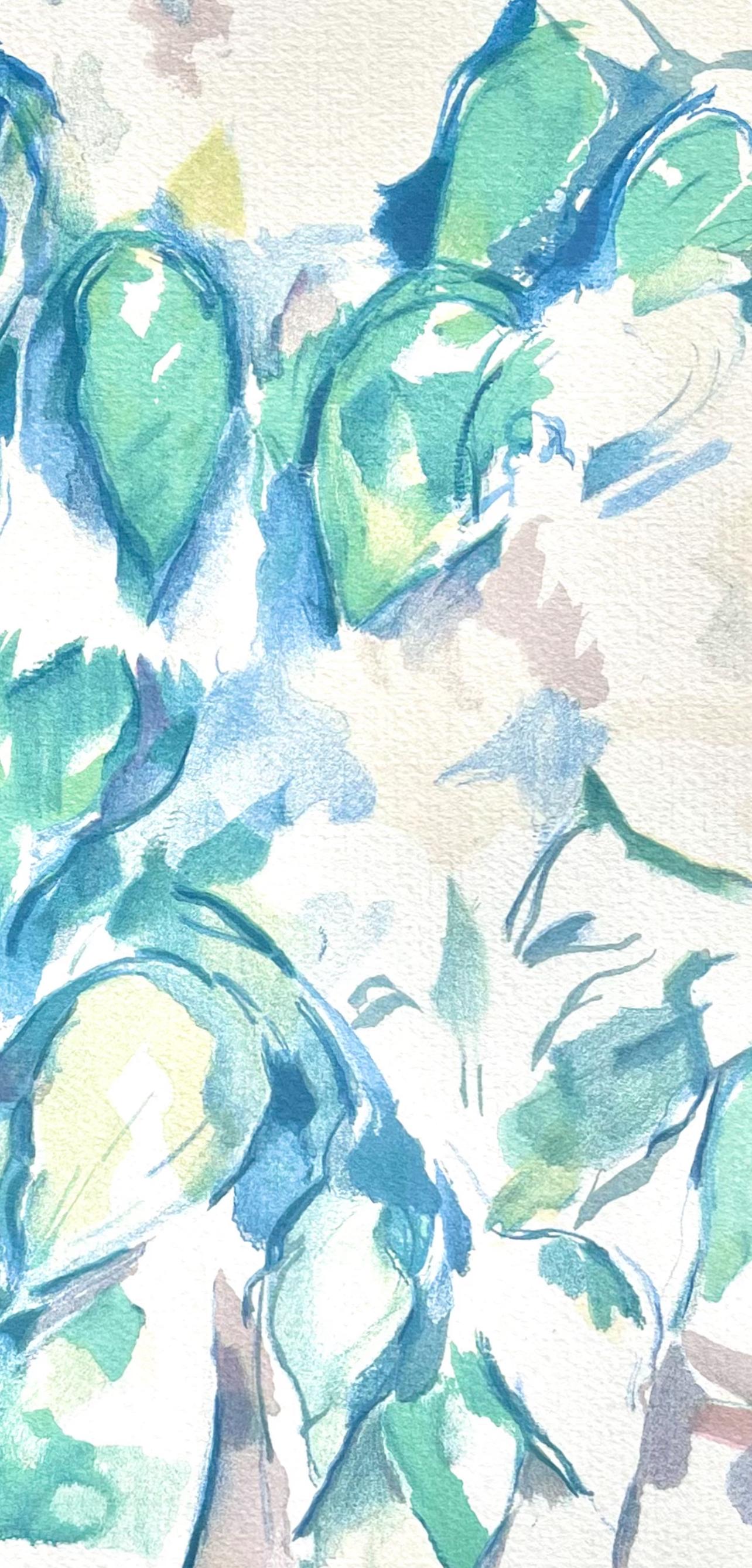 Cézanne, Leaves in a Vase, Cézanne: Ten Water Colors (after) For Sale 2