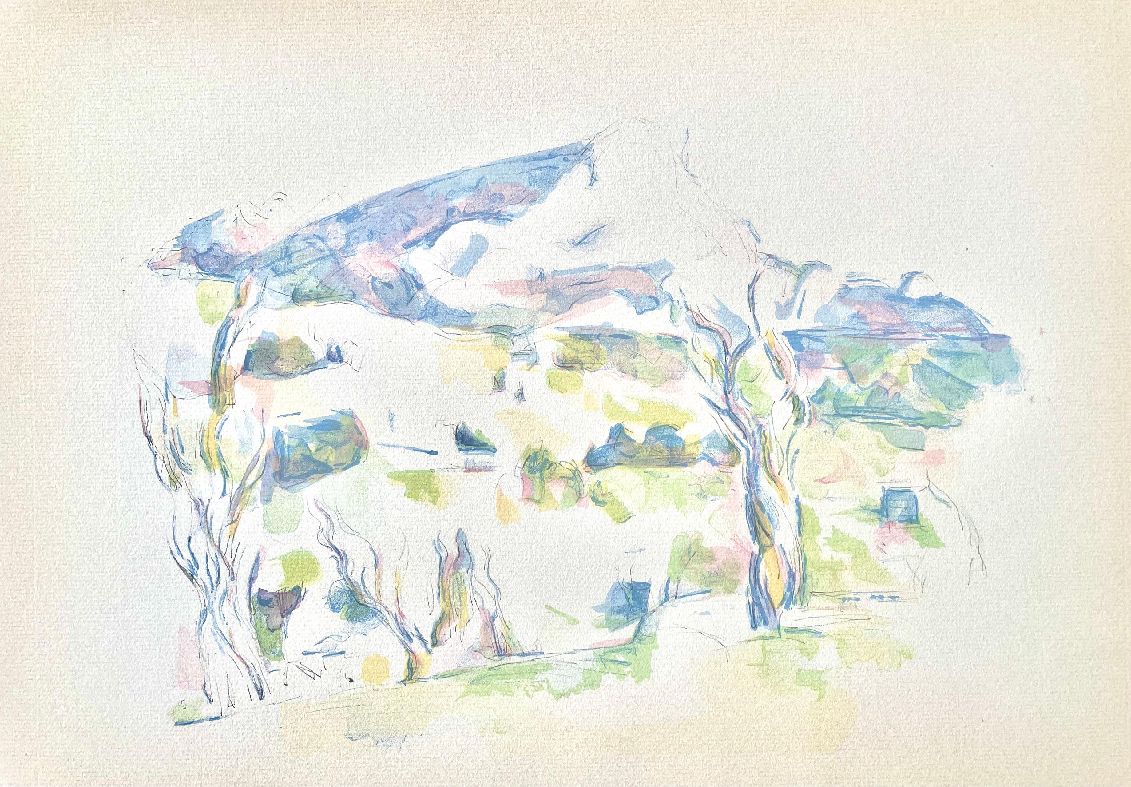 Cézanne, Mont Sainte-Victoire, Cézanne : dix aquarelles (d'après) en vente 1