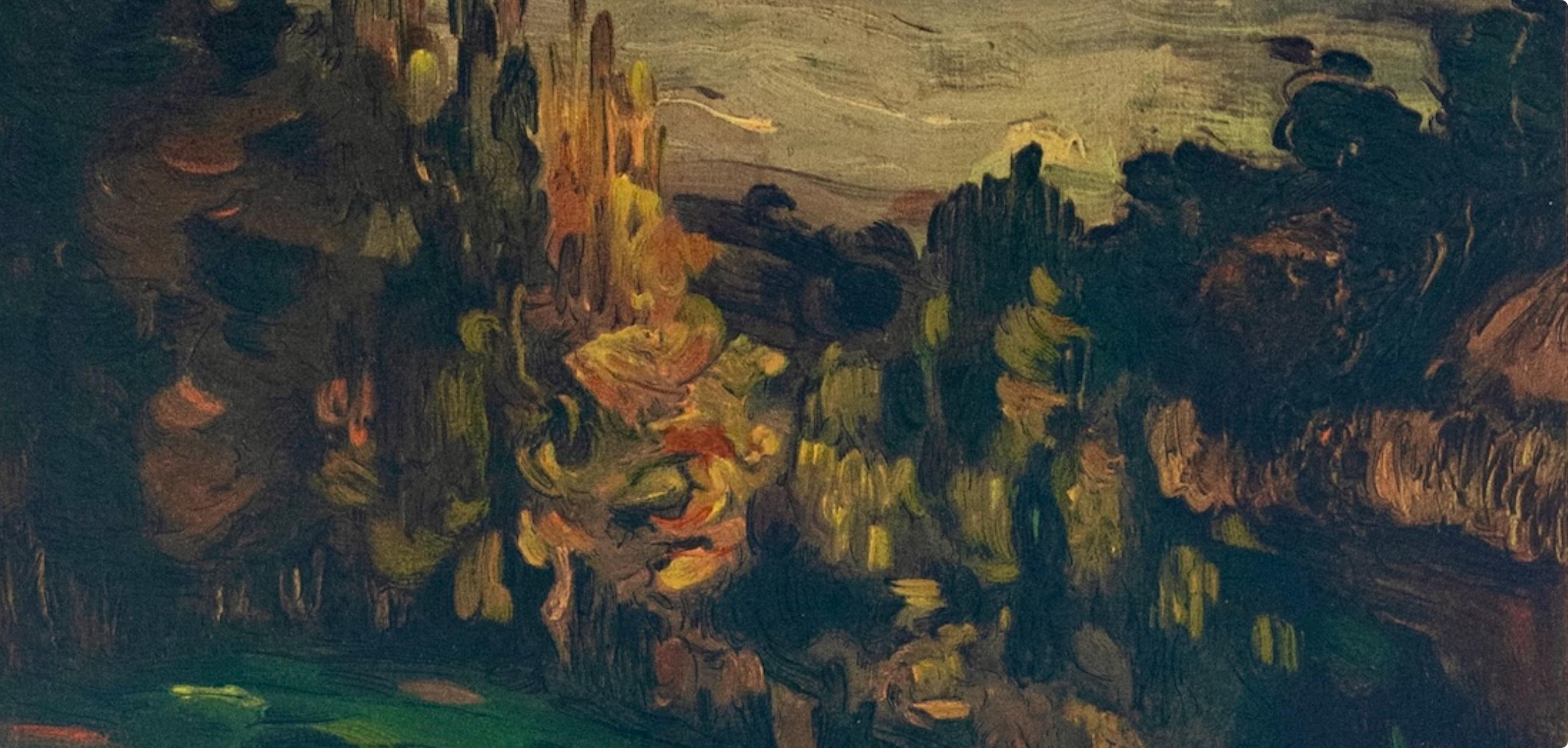 Cézanne, Landschaft in Aix, Les Réalistes Lyriques (nach) (Post-Impressionismus), Print, von Paul Cézanne