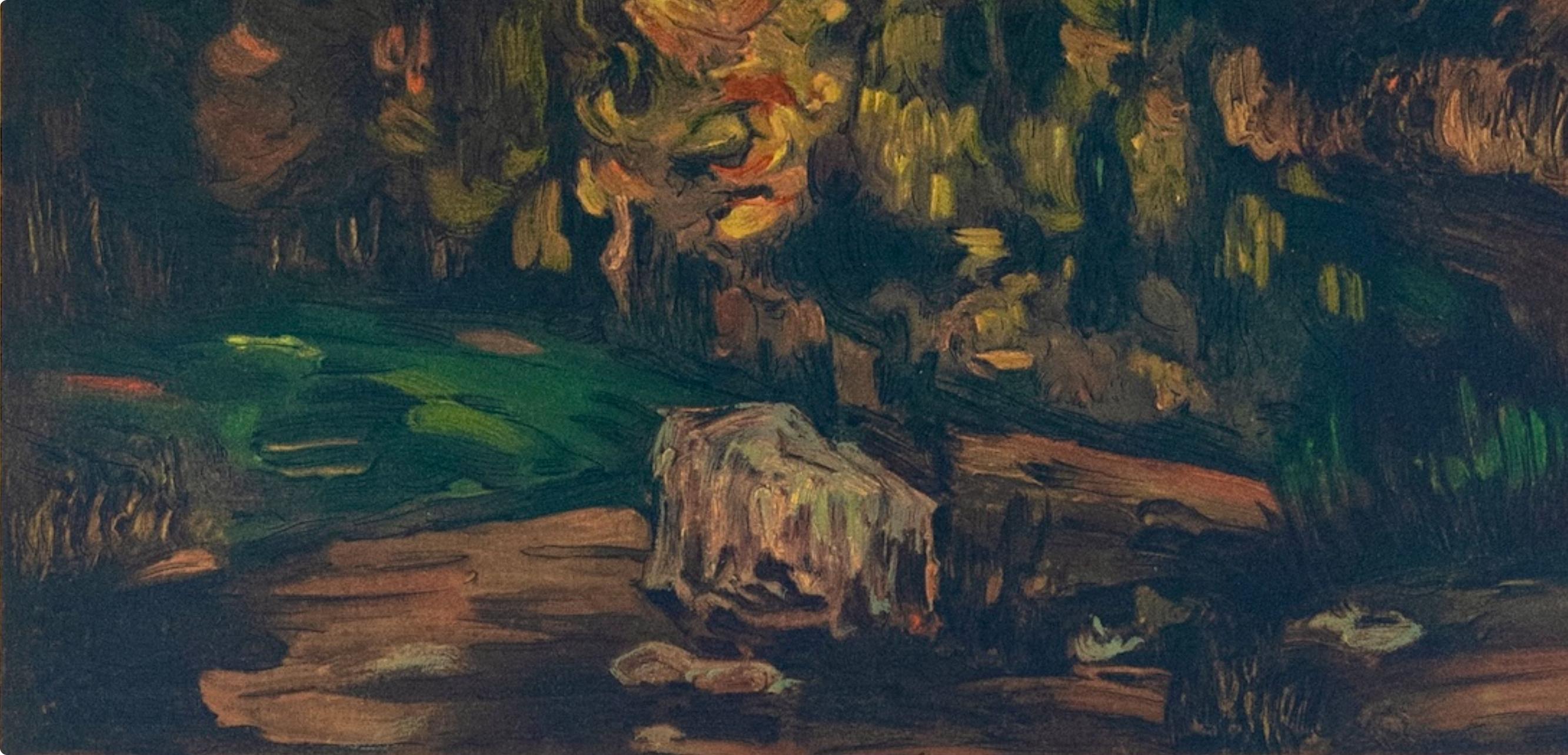 Cézanne, Paysage à Aix, Les Réalistes Lyriques (d'après) - Noir Figurative Print par Paul Cézanne