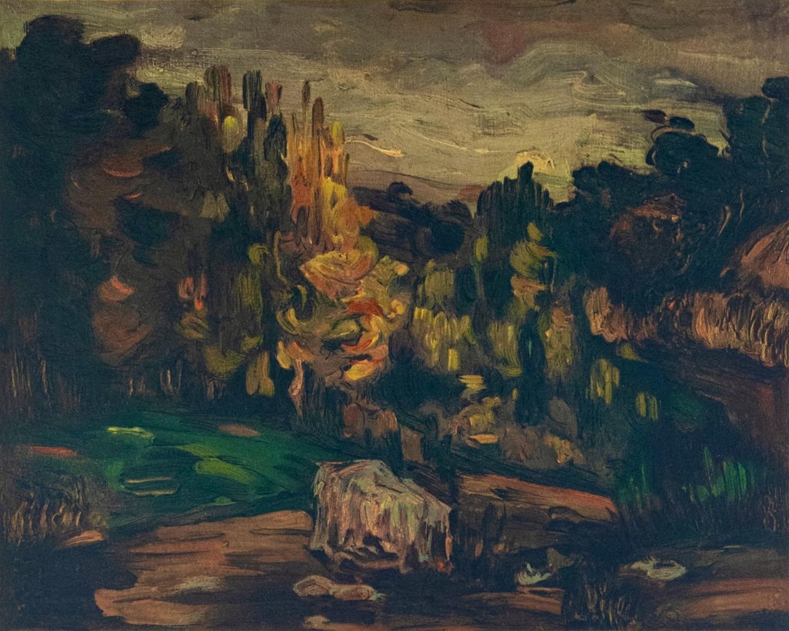 Paul Cézanne Abstract Print - Cézanne, Paysage à Aix, Les Réalistes Lyriques (after)