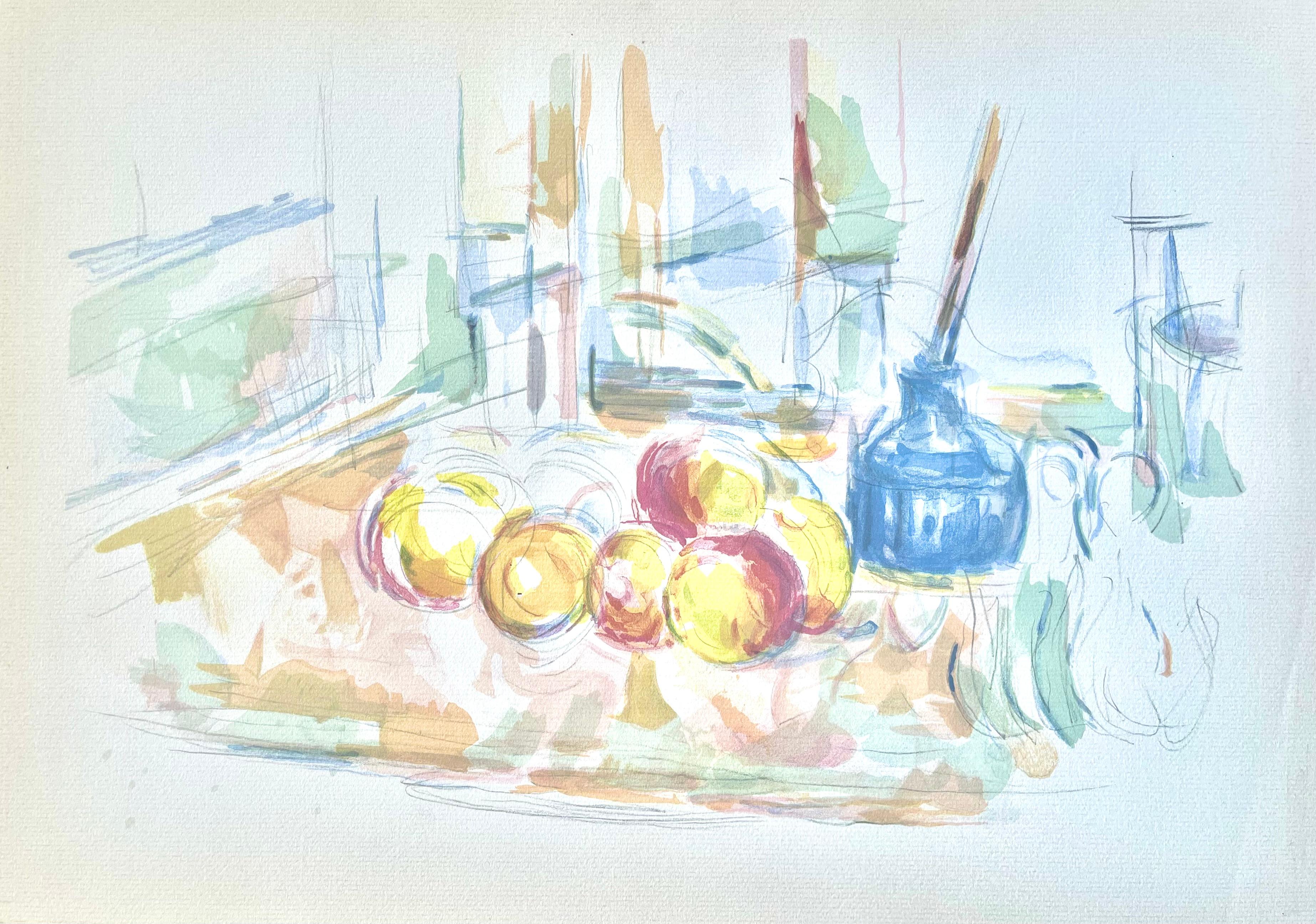 Cézanne, Still Life with an Inkpot, Cézanne: Ten Water Colors (after) For Sale 2