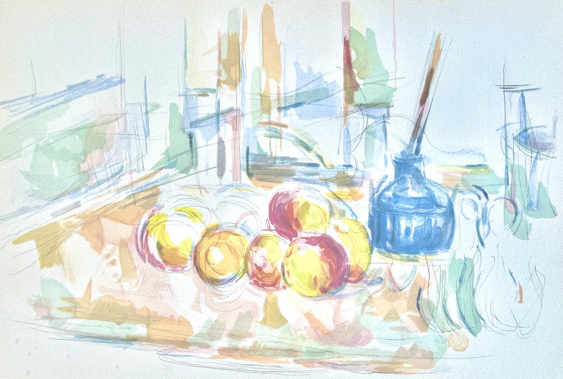 Paul Cézanne Landscape Print – Cézanne, Stillleben mit einem Tintenfass, Cézanne: Zehn Aquarelle (nach)