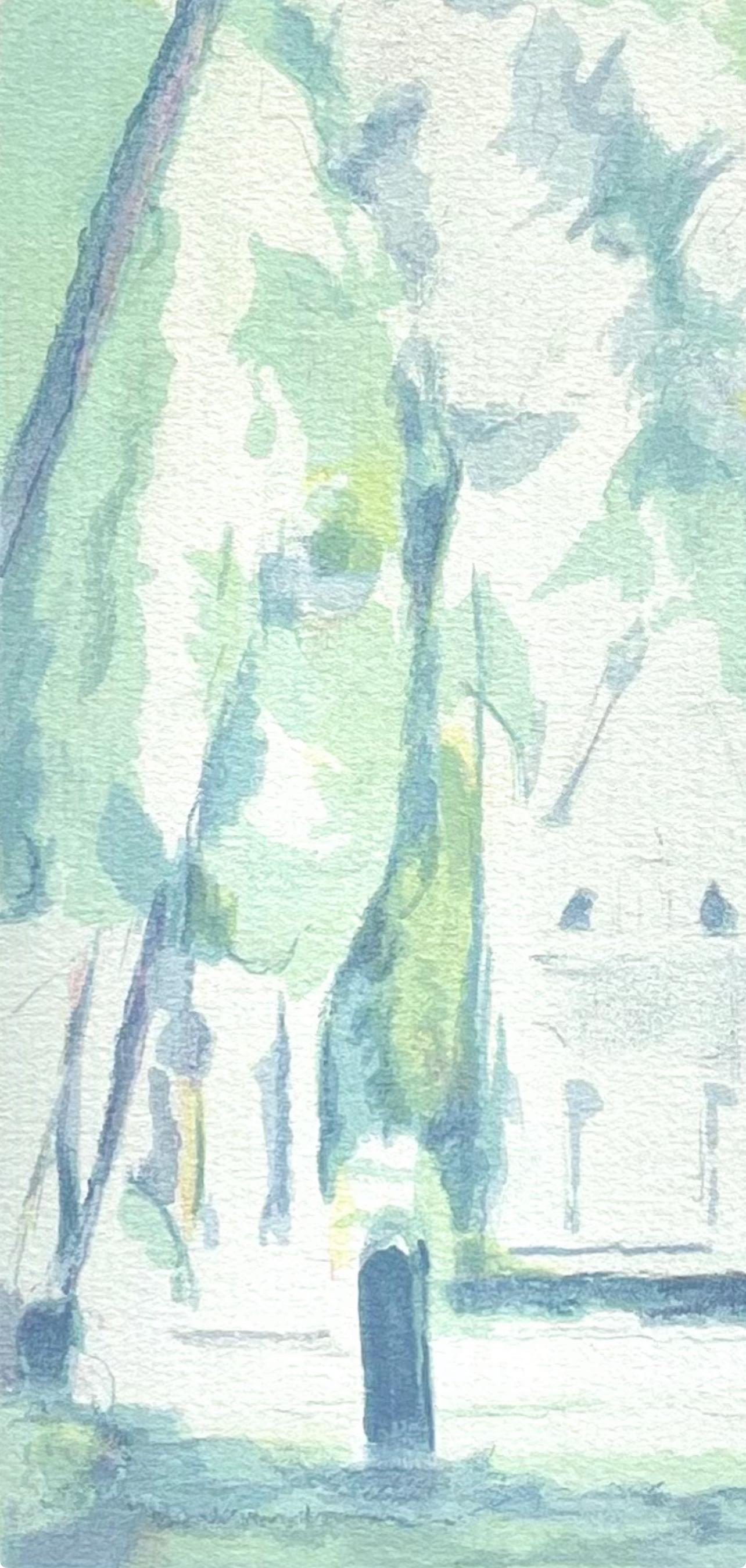 Cézanne, The Gate, Chantilly, Cézanne: Zehn Aquarelle (nach) (Moderne), Print, von Paul Cézanne