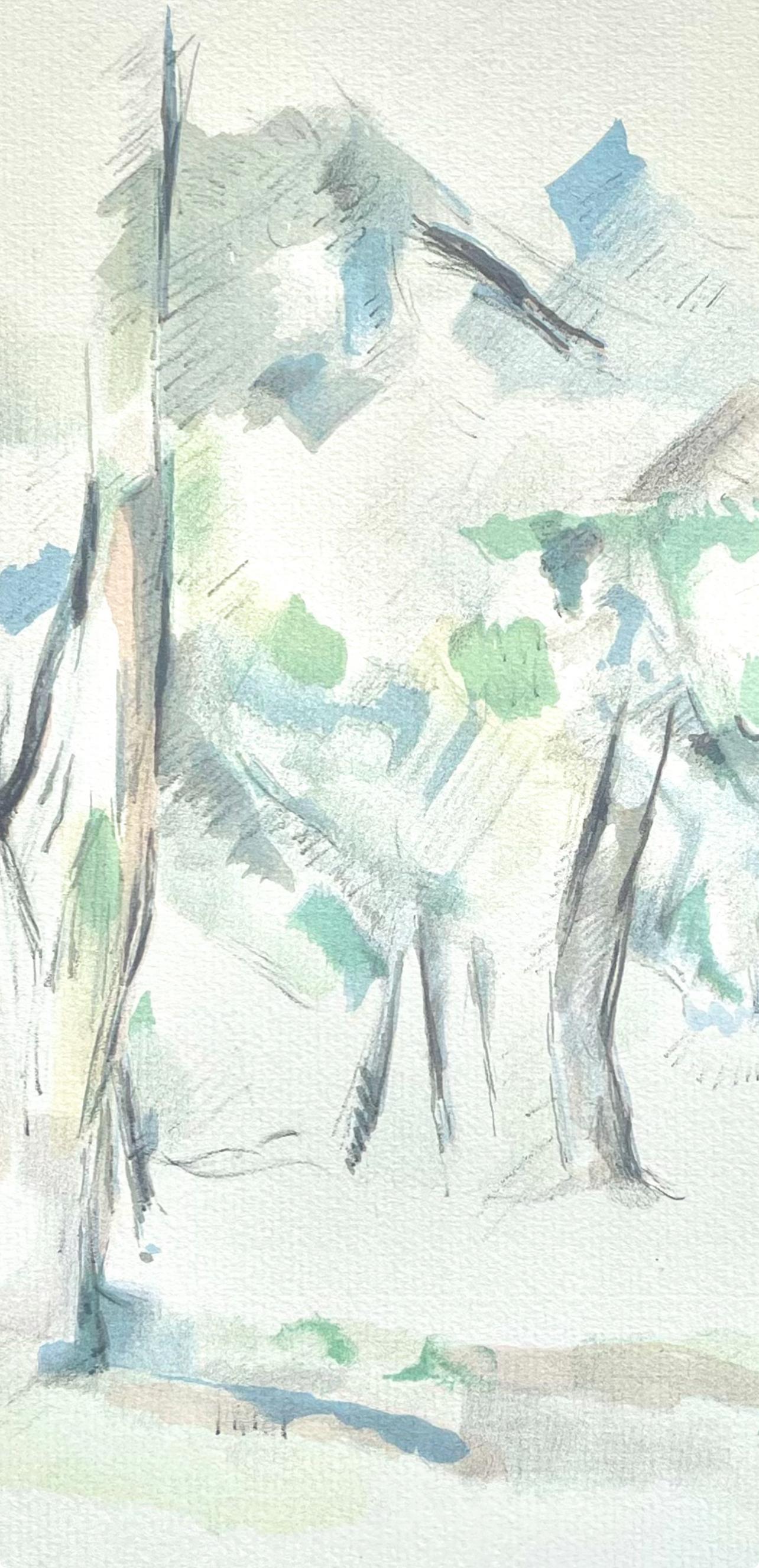 Cézanne, Trees, Cézanne: Ten Water Colors (after) - Modern Print by Paul Cézanne