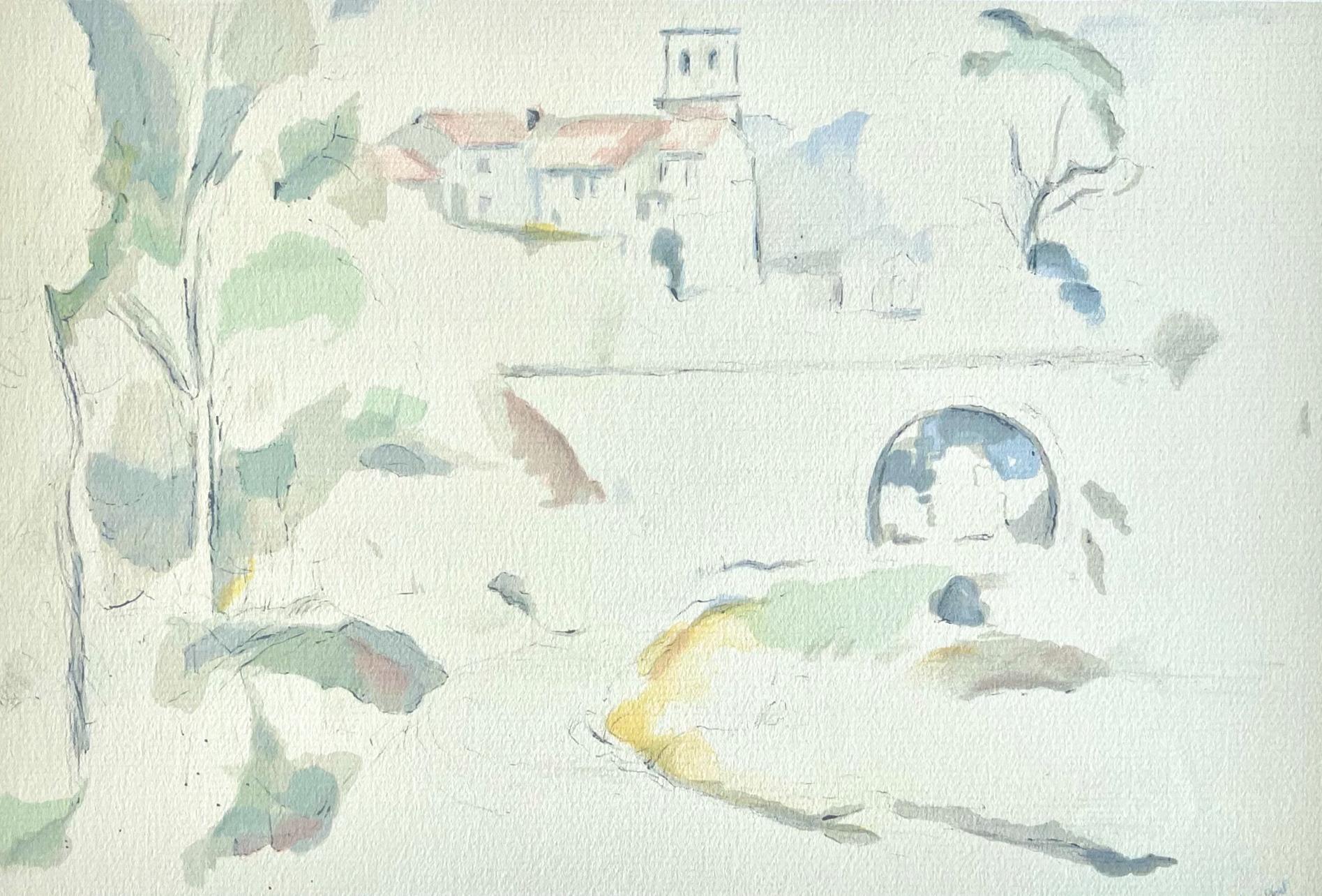 Paul Cézanne Abstract Print - Cézanne, View of Gardanne, Cézanne: Ten Water Colors (after)
