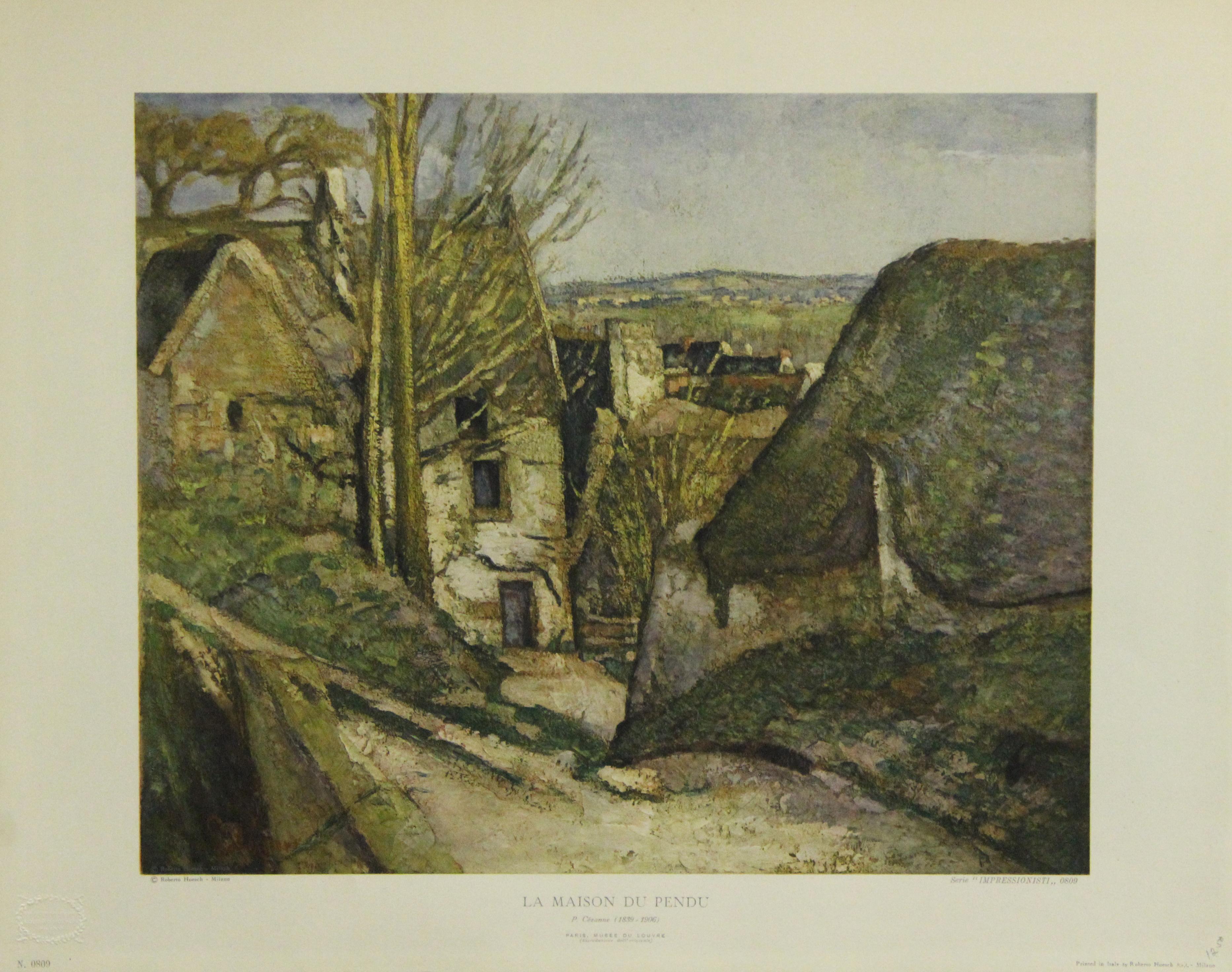 Paul Cézanne Landscape Print - La Maison Du Pendu. Printed in Italy by Roberto Hoesch-Milano