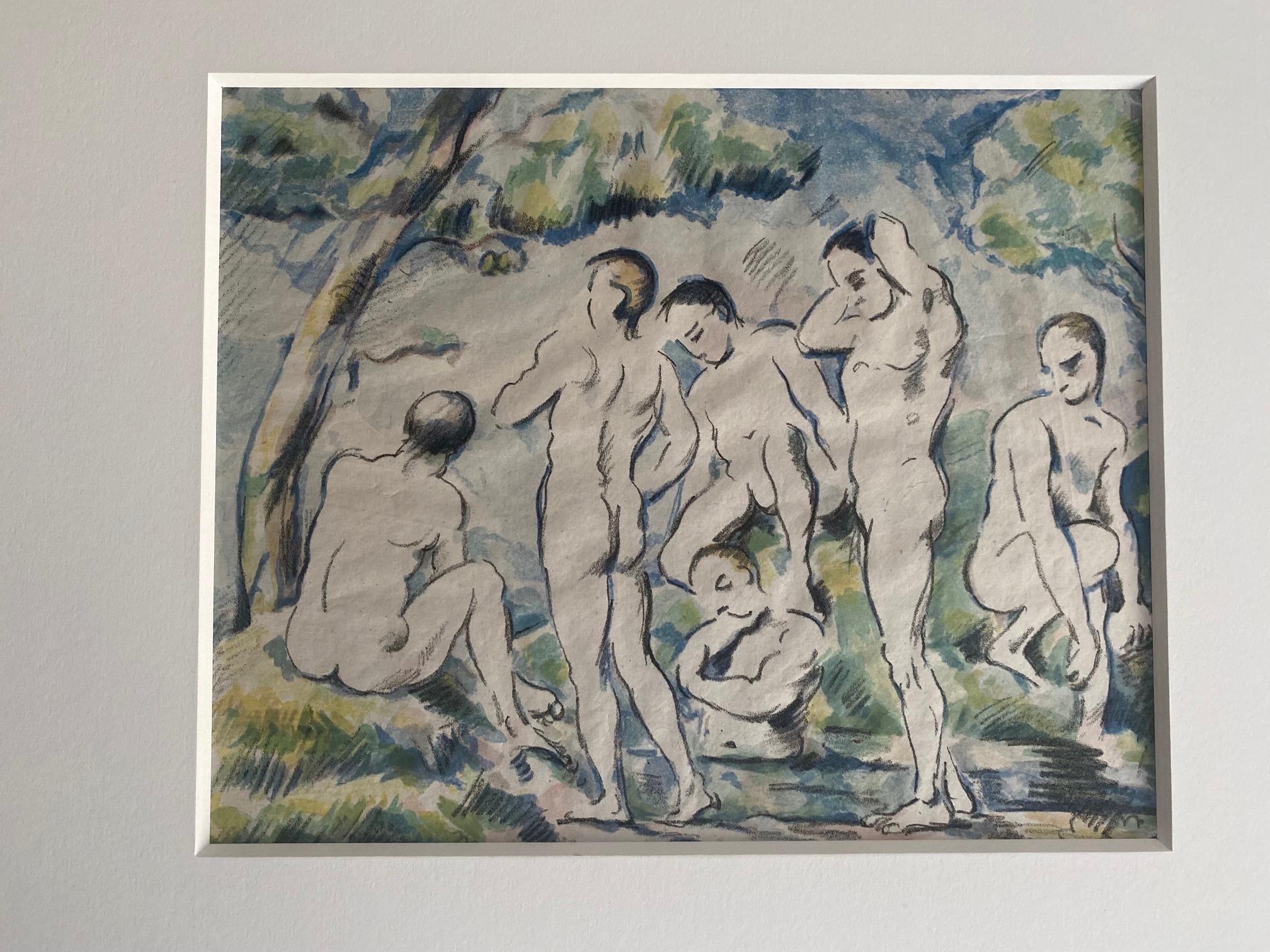 Les baigneurs, petite planche (Los bañistas, pequeña plancha) V. 1156, D. II - Print Impresionista de Paul Cézanne