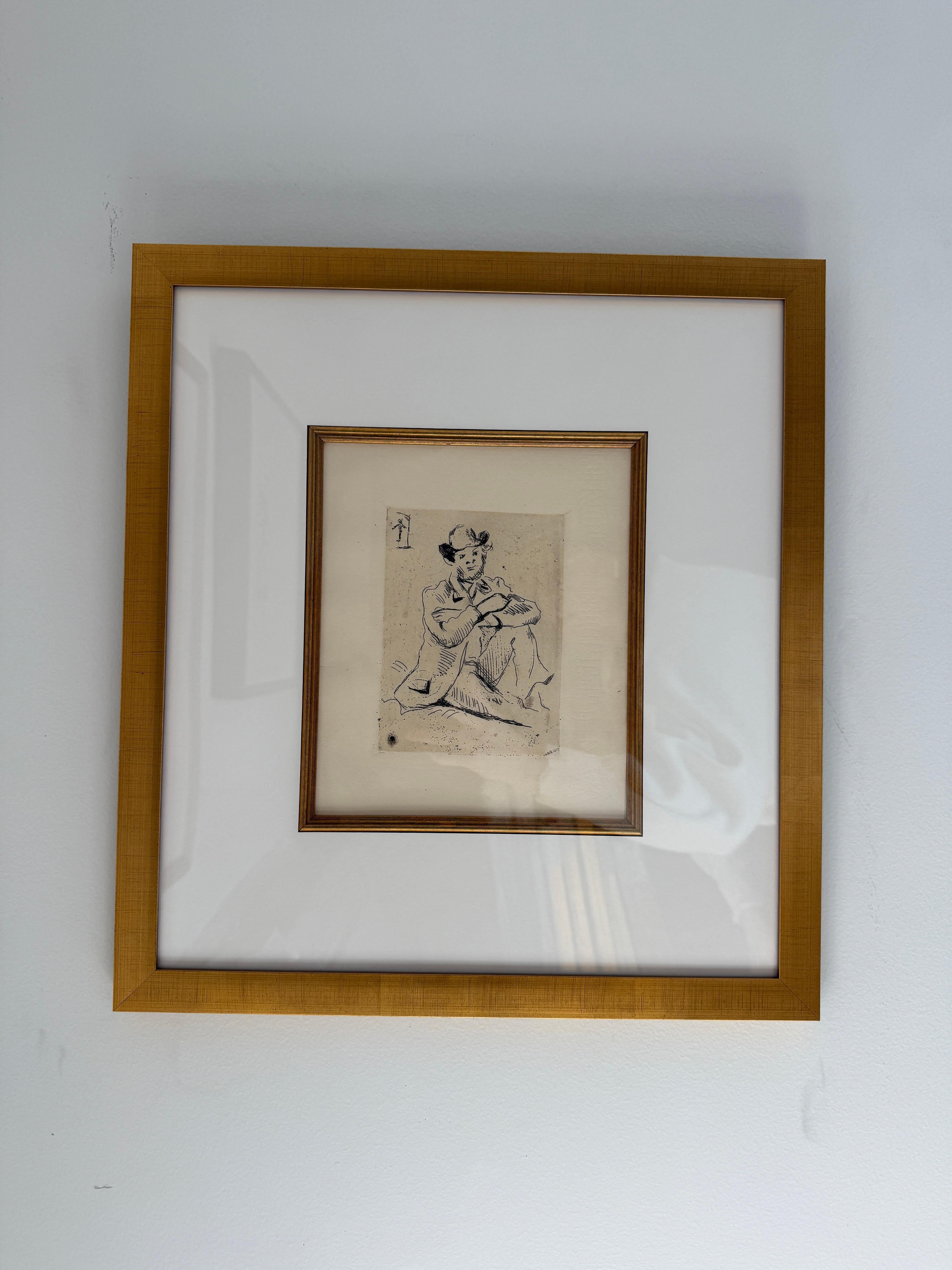 Portrait de Guillaumin  (with the hanged man) - Impressionist Print by Paul Cézanne