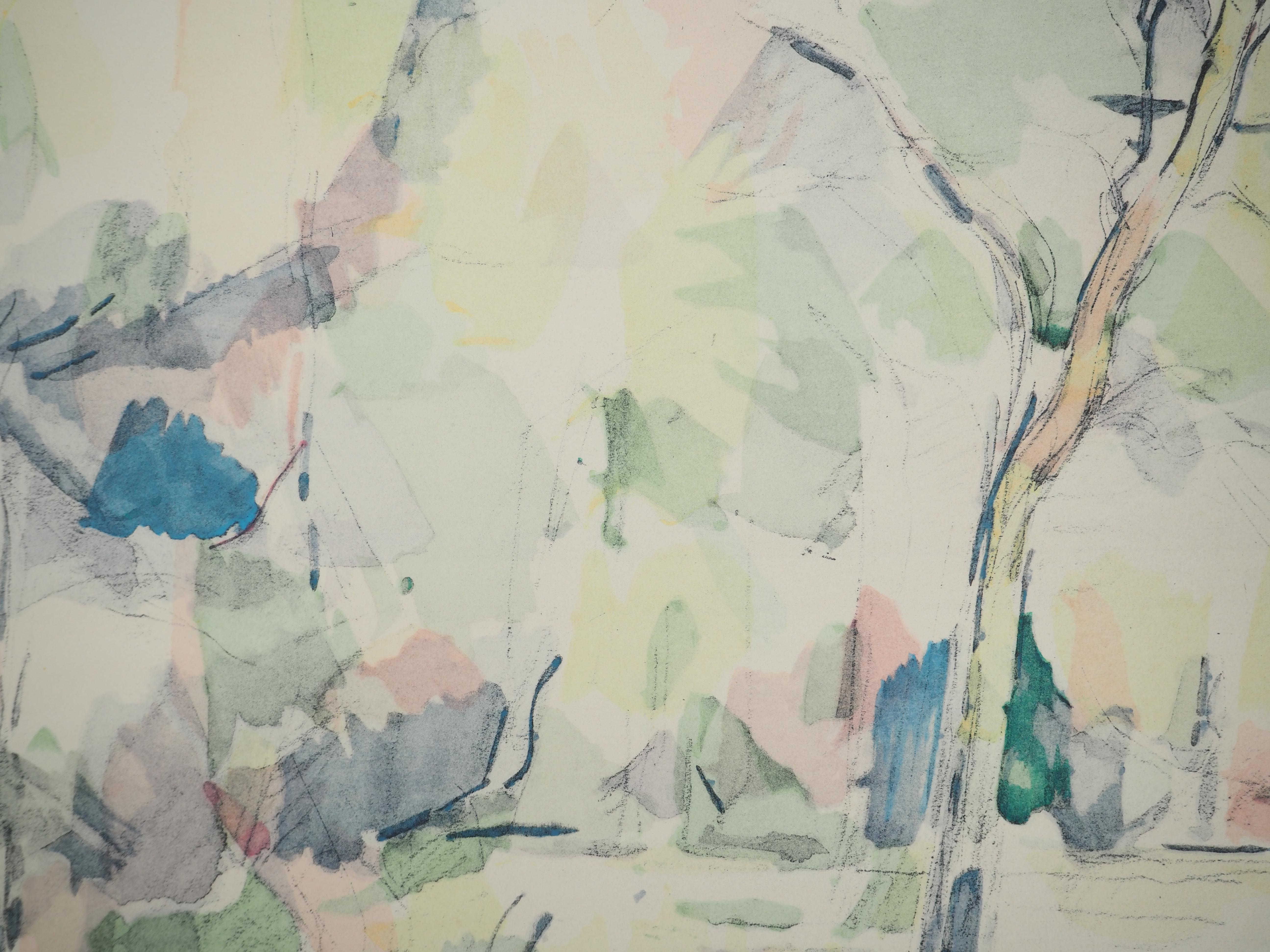 Paul Cezanne
Provenza, En el bosque, 1971

Litografía y estarcido (taller Jacomet)
Sin signo
Numerado / 225
En papel aplicado sobre vitela Arches 41,5 x 53,5 cm (c. 16,5 x 21 pulg.)

INFORMACIÓN : Esta litografía forma parte de la carpeta 