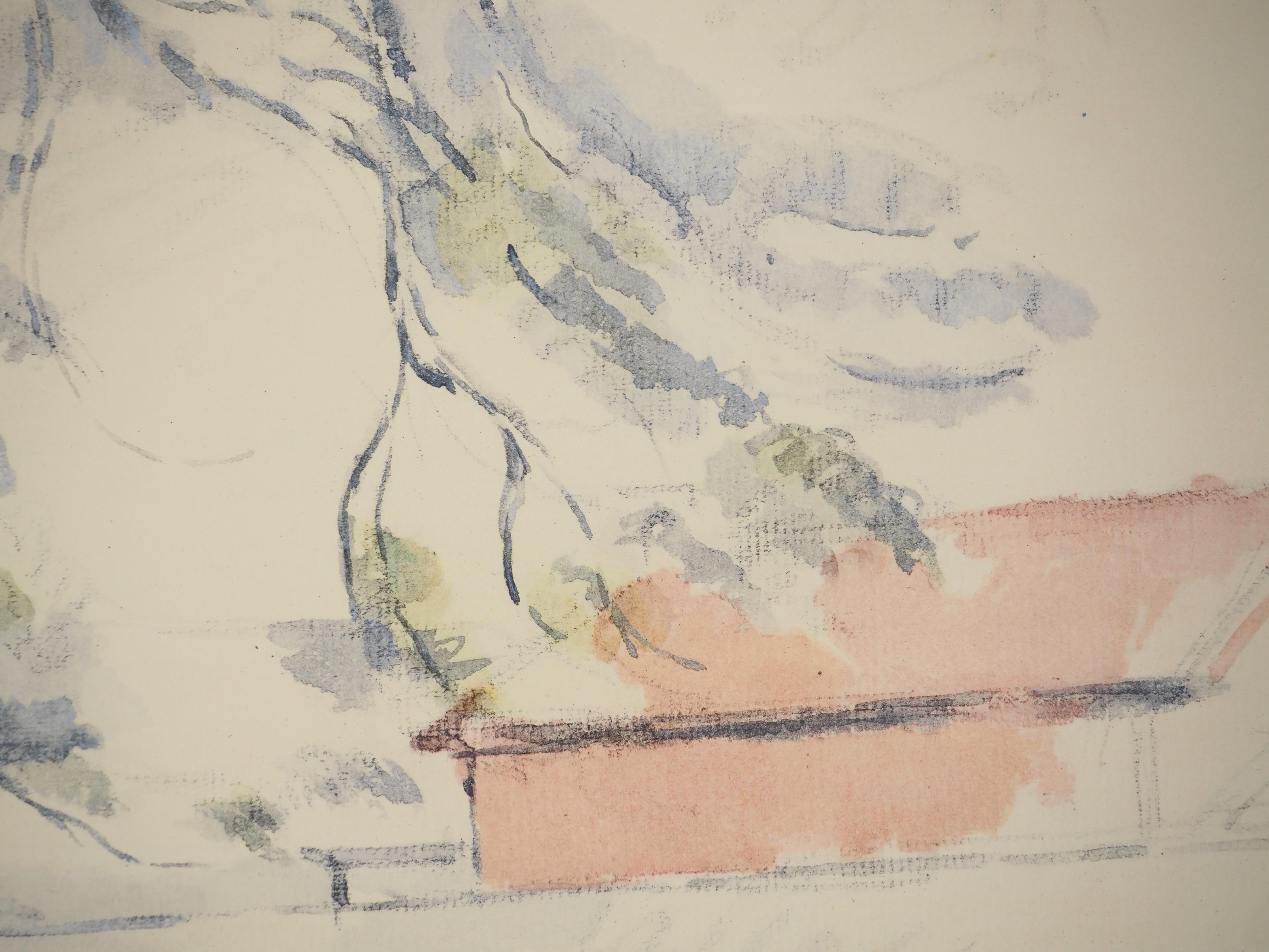 Paul Cezanne
Kleiner französischer Garten, 1971

Lithographie und Schablone (Werkstatt Jacomet)
Vorzeichenlos
Nummeriert / 225
Auf Papier, aufgetragen auf Arches Vellum 41,5 x 53,5 cm (ca. 16,5 x 21 Zoll)

INFORMATION : Diese Lithographie ist Teil
