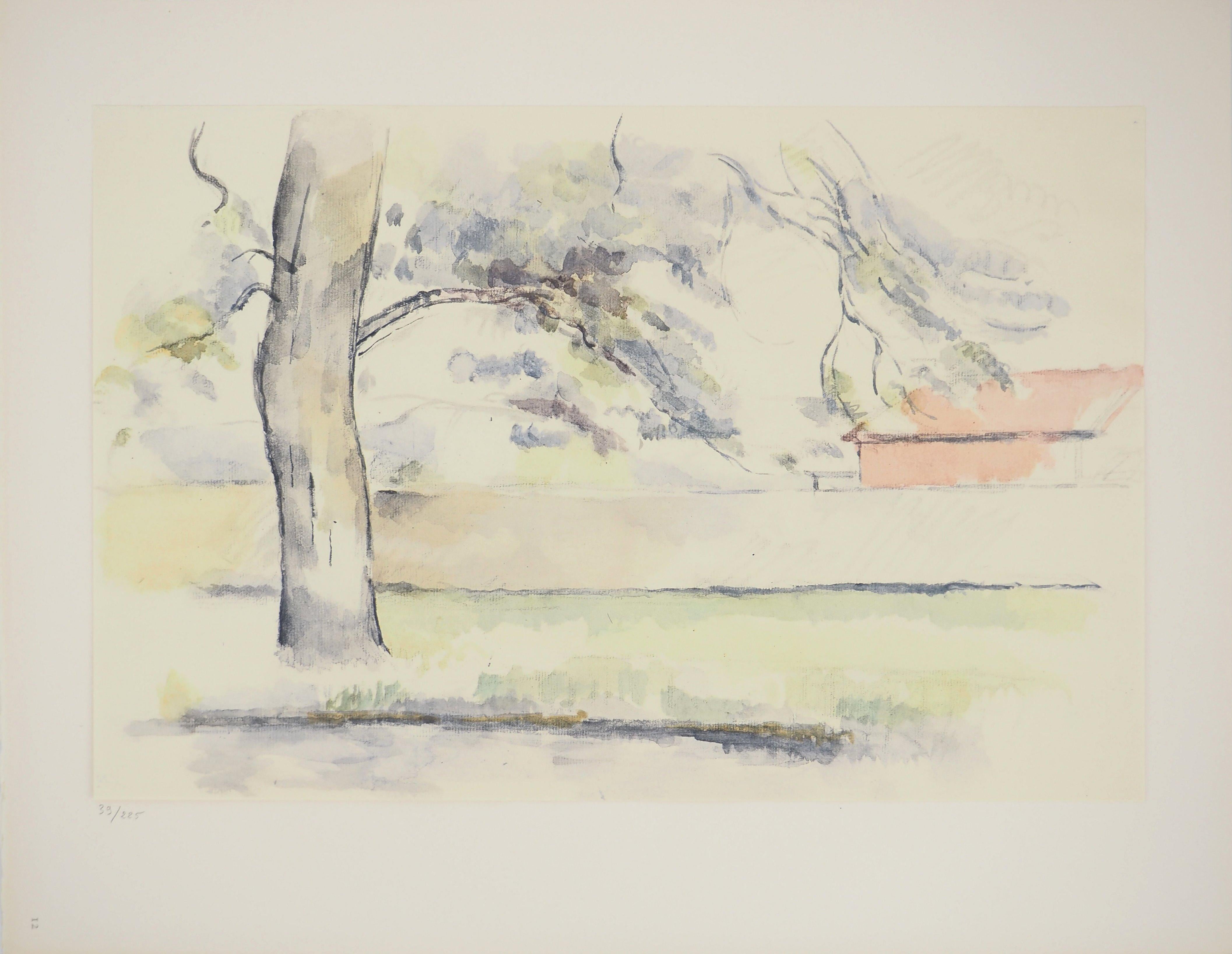 Paul Cézanne Landscape Print – Kleiner französischer Garten – Lithographie, 1971