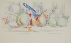 Nature morte - Fruits, poires et pommes - Lithographie, 1971