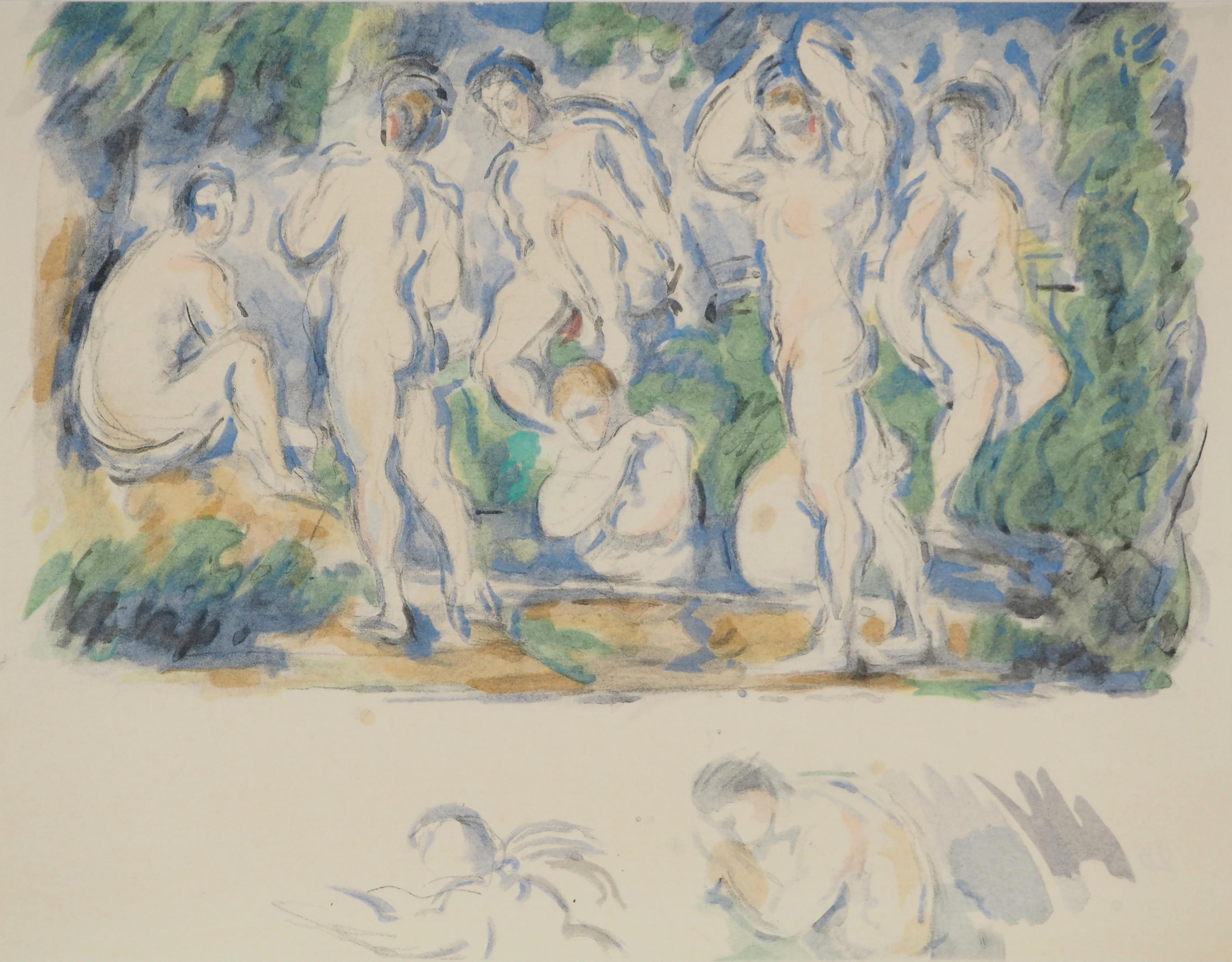 Paul Cézanne Nude Print – The Bathers in Provence – Lithographie, 1971