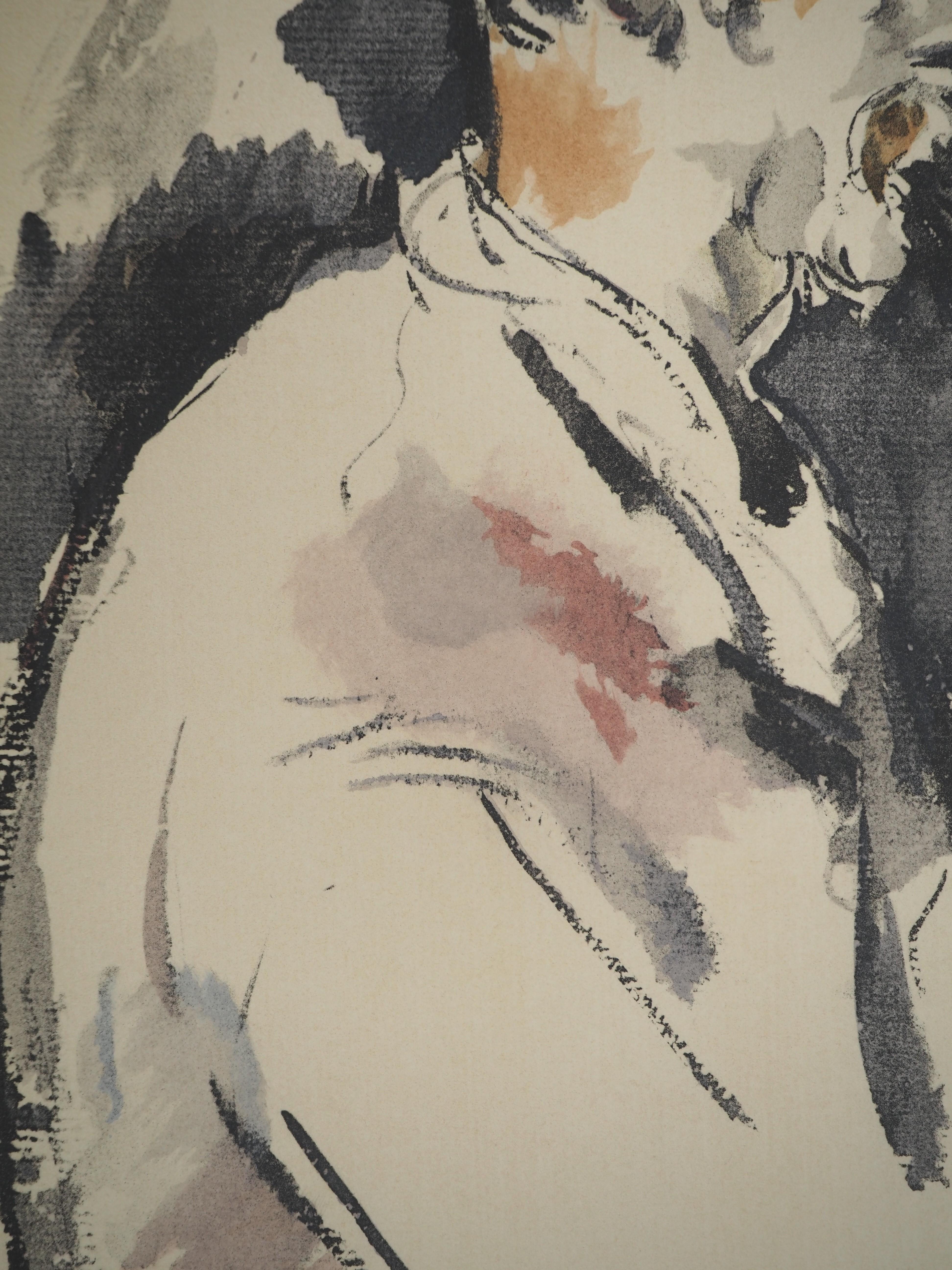 Paul Cezanne
Le joueur de cartes, 1971

Lithographie et pochoir (atelier Jacomet)
Non signé
Numéroté / 225
Sur papier appliqué sur vélin d'Arches 53.5 x 41.5 cm (c. 21 x 16.5 in)

INFORMATION : Cette lithographie fait partie du portfolio 