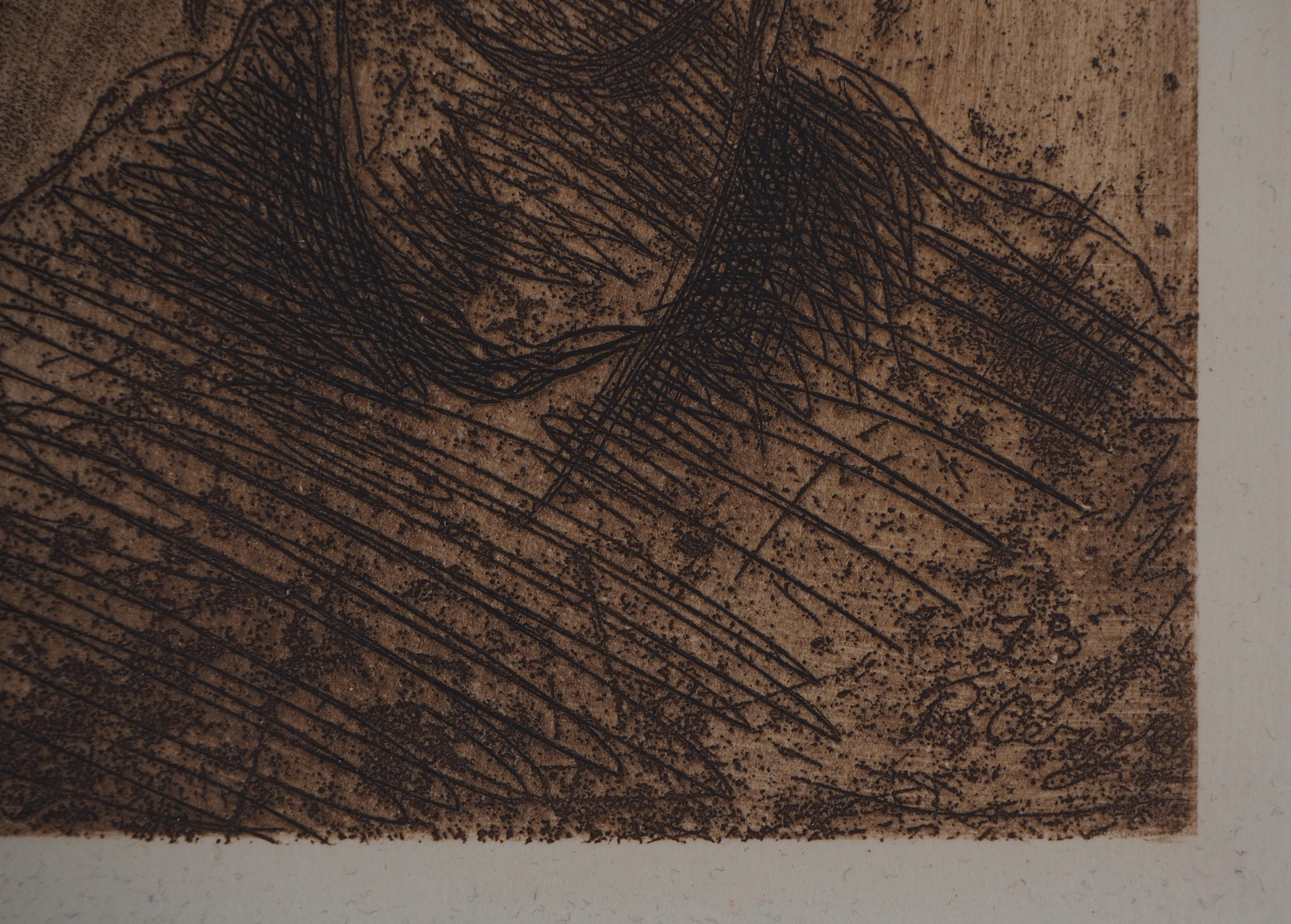 Junges Mädchen – Original-Radierung, signiert (Venturi #1160) – Print von Paul Cézanne