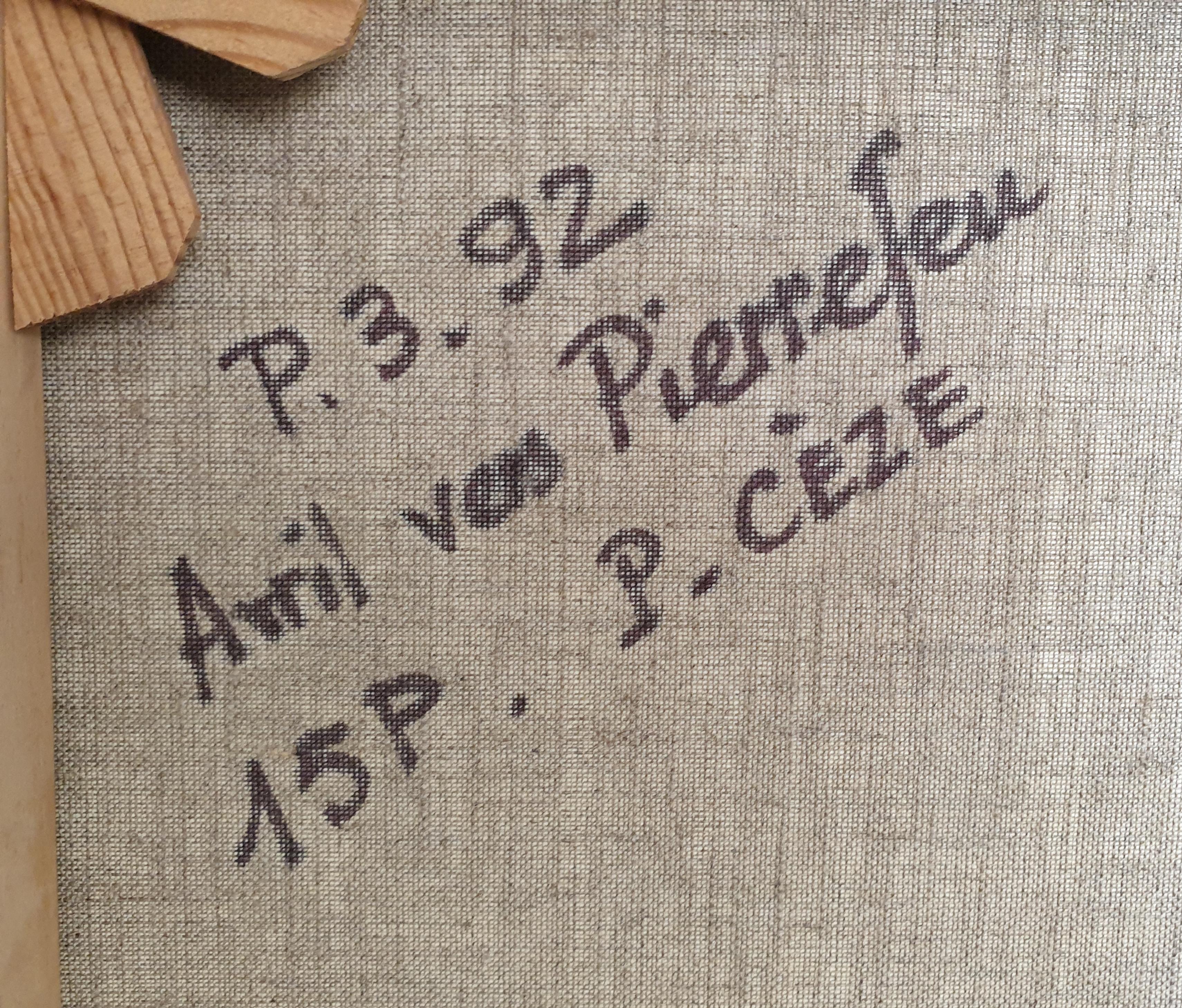 Huile sur toile du milieu du siècle dernier, Avril vers Pierrefeu, Vue de Pierrefeu en avril. 4