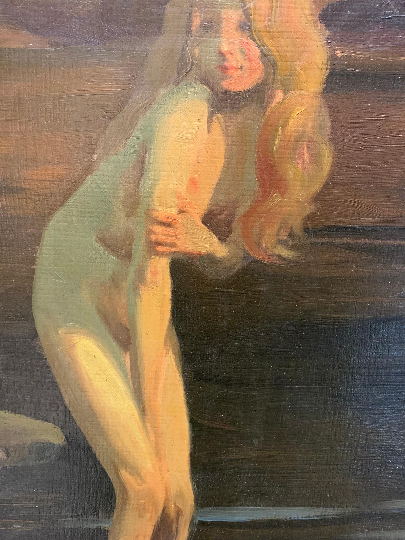 Anhängerin von Paul Chabas (1869-1937). Die Dämmerung / Bather. 13