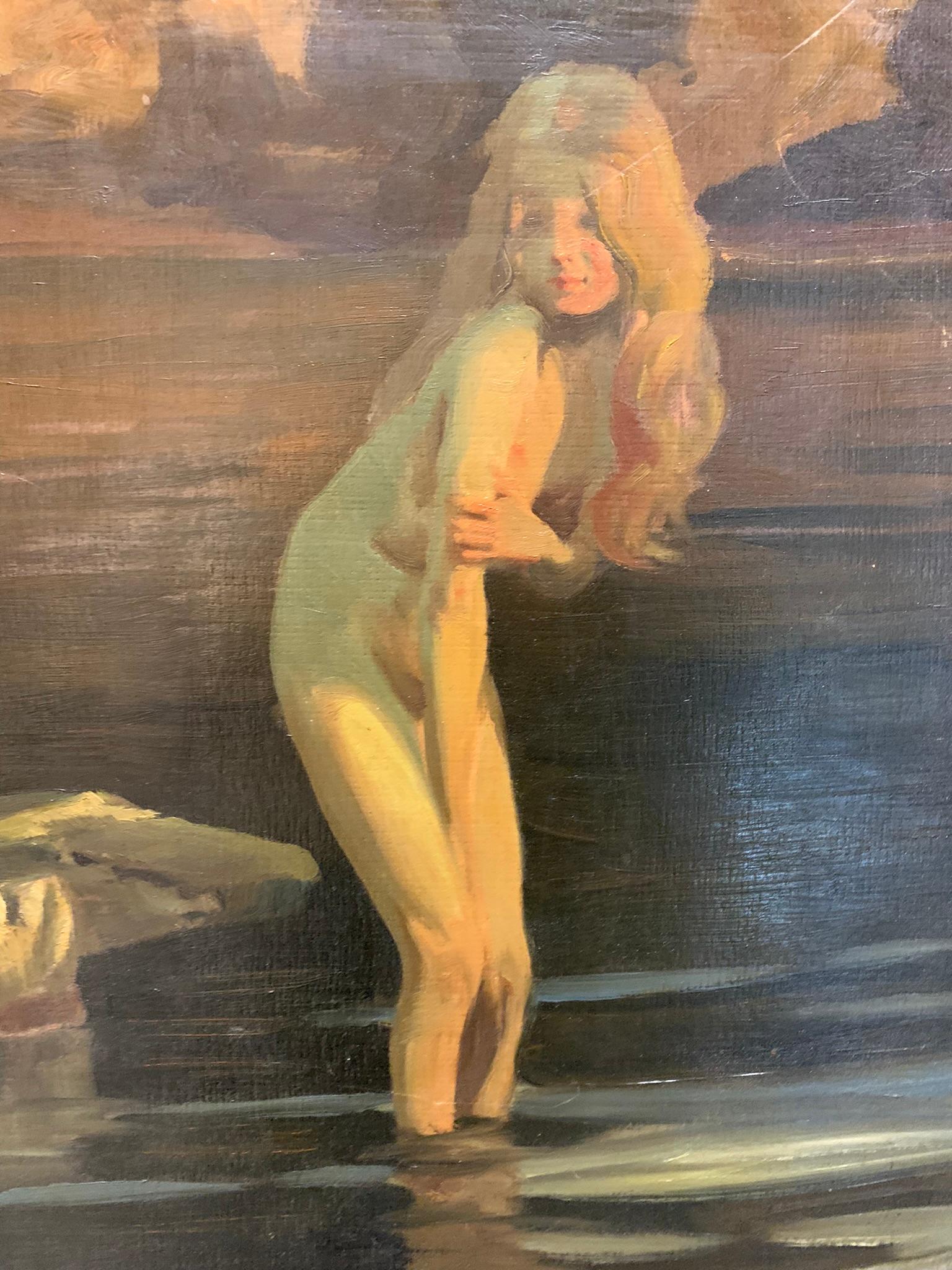 Anhängerin von Paul Chabas (1869-1937). Die Dämmerung / Bather. 3