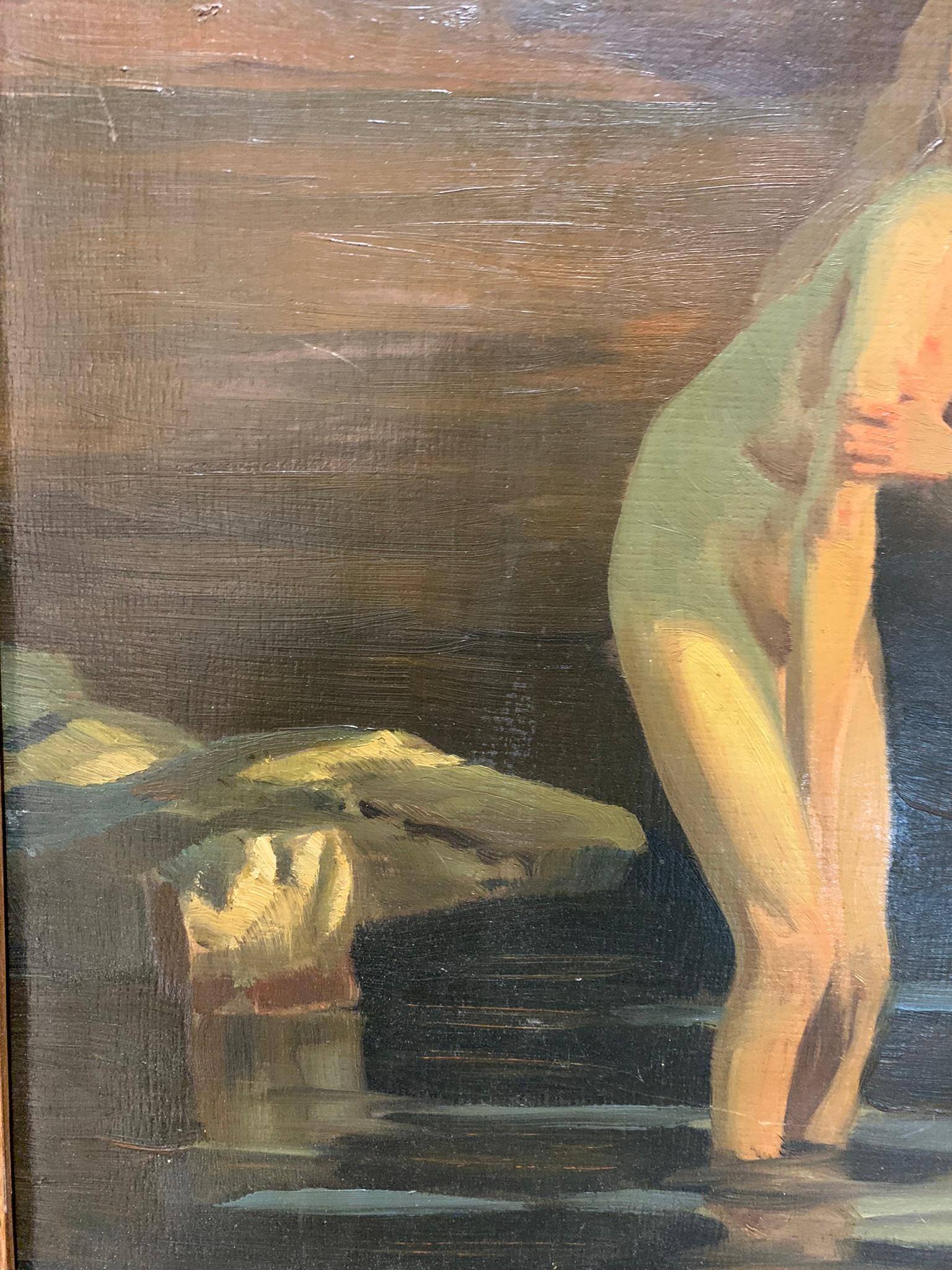 Anhängerin von Paul Chabas (1869-1937). Die Dämmerung / Bather. 5