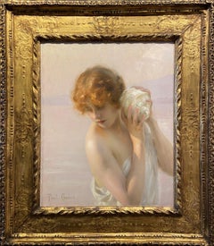 Paul Émile Chabas "Young beauty with seashell" French Oil Paniting