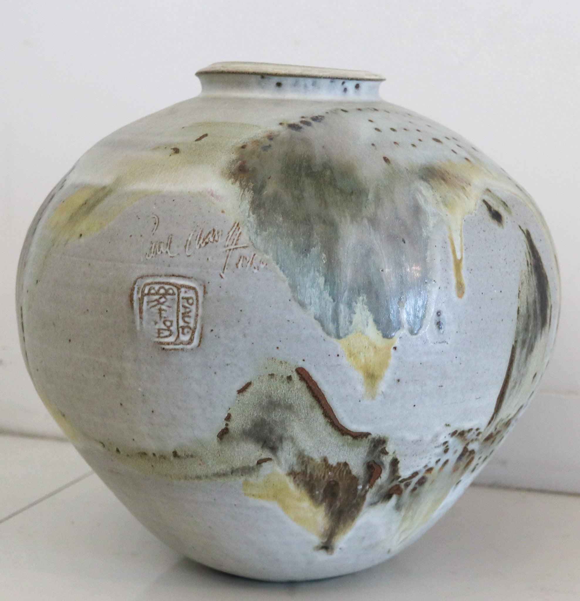 American PAUL CHALEFF 1986 Art Pottery Dragon Kiln Fired Oversized Decorative Vase For Sale