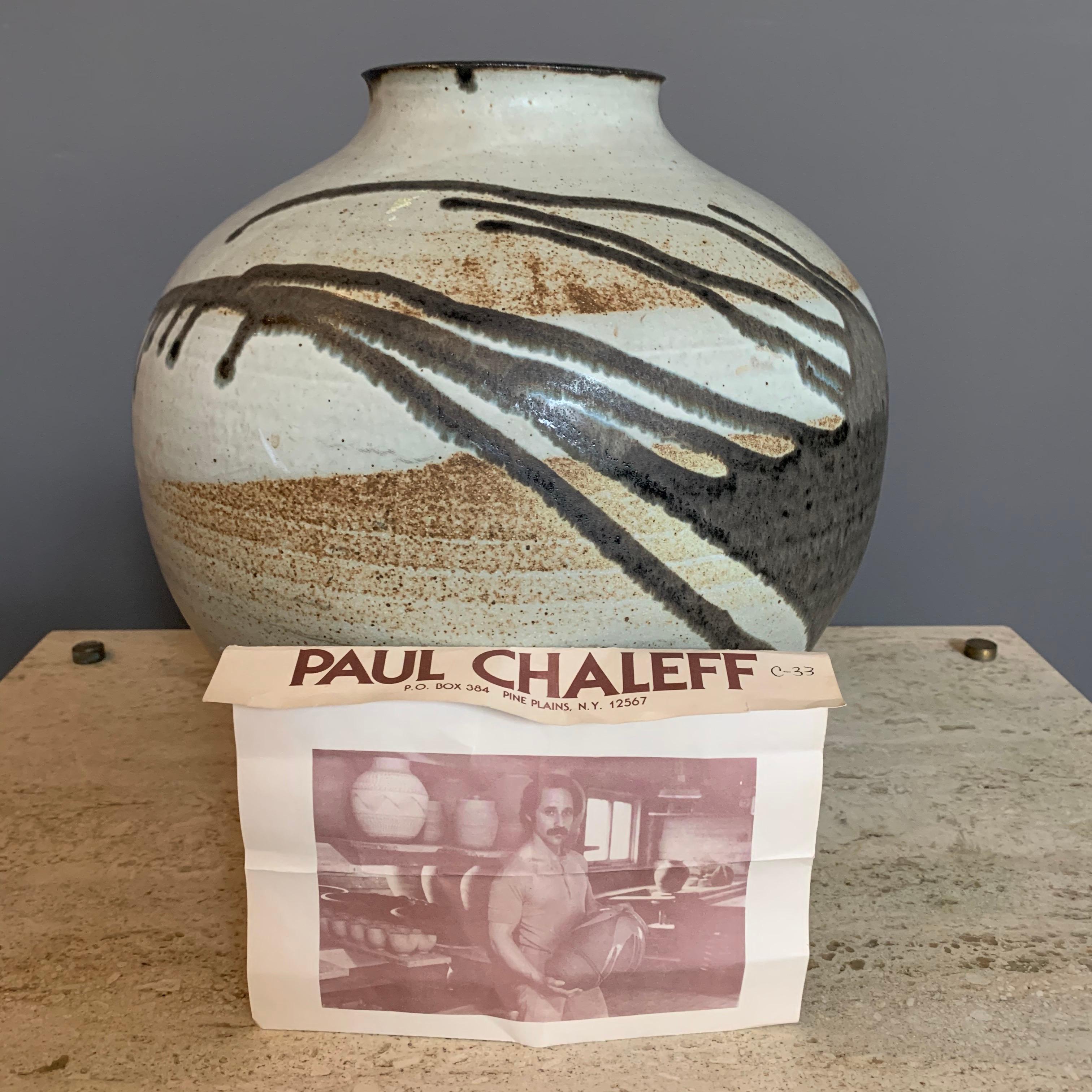 Mid-Century Modern Paul Chaleff Drip Glazed Large Vase