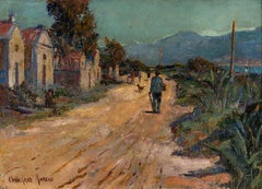 Man Walking with His Dog