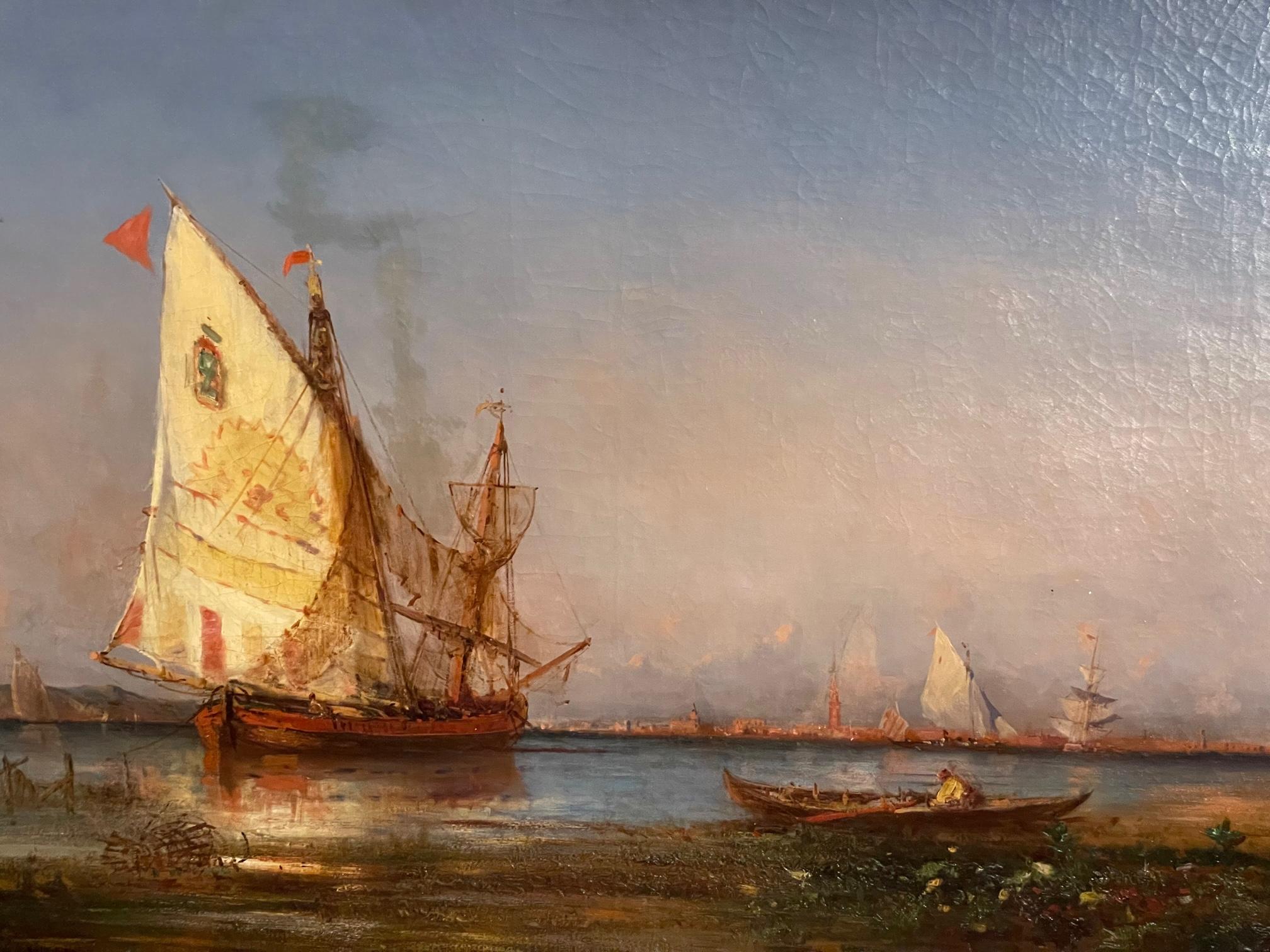 Venezianische Küste – Painting von Paul Charles Emmanuel Gallard-Lepinay