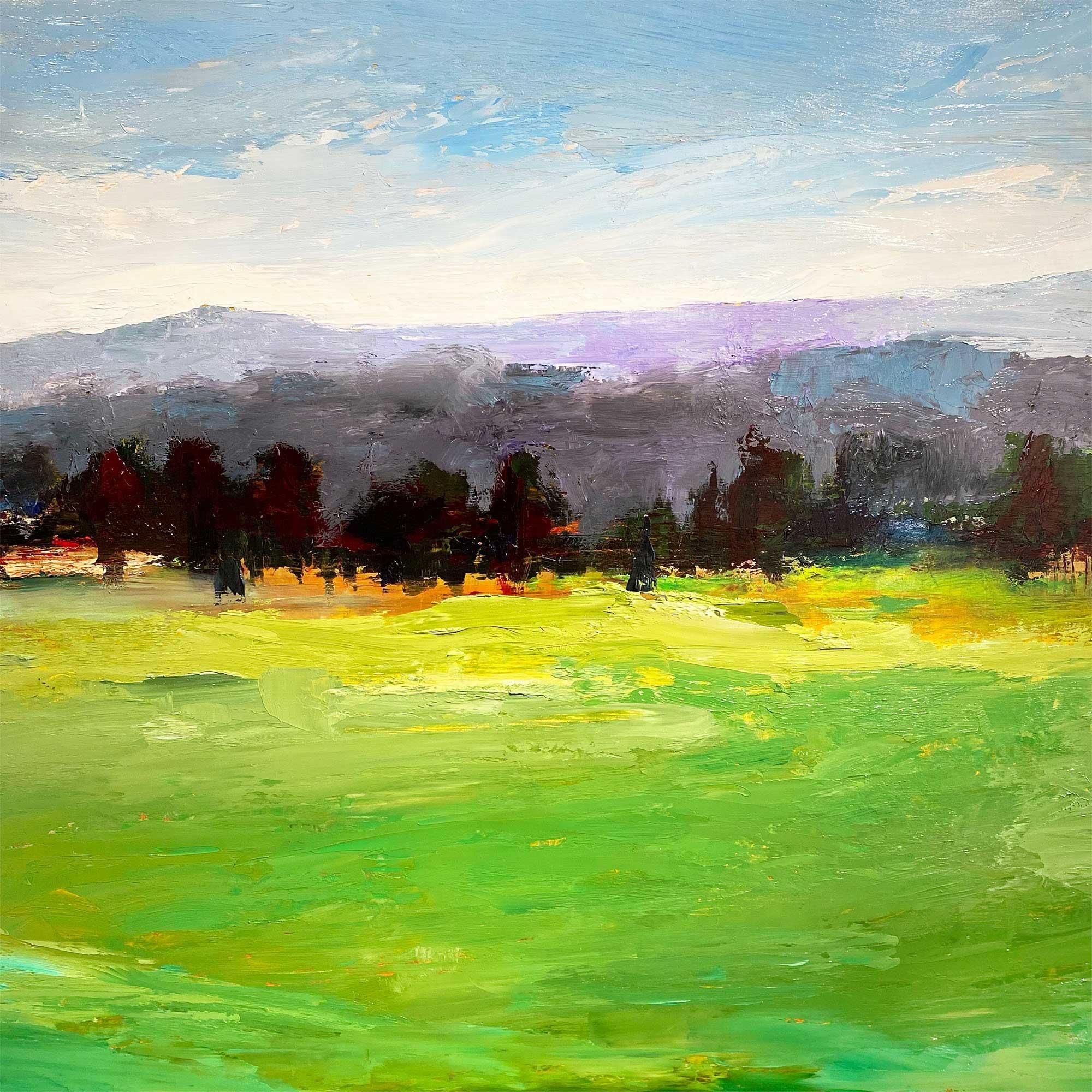 Near the Osprey Nest, oil on panel tranquil forest landscape painting, 2024 - Contemporary Painting by Paul chester