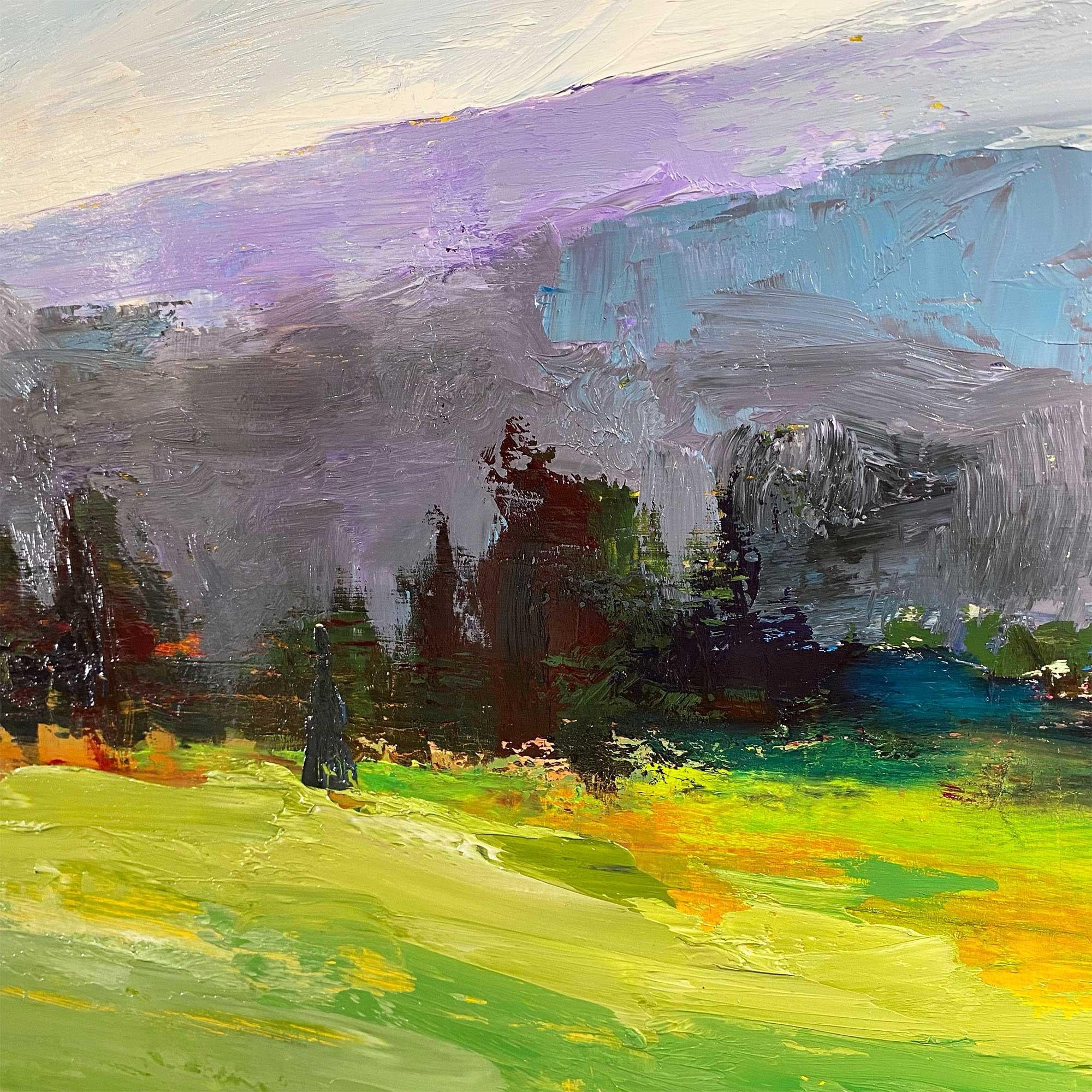 Near the Osprey Nest, oil on panel tranquil forest landscape painting, 2024 For Sale 1