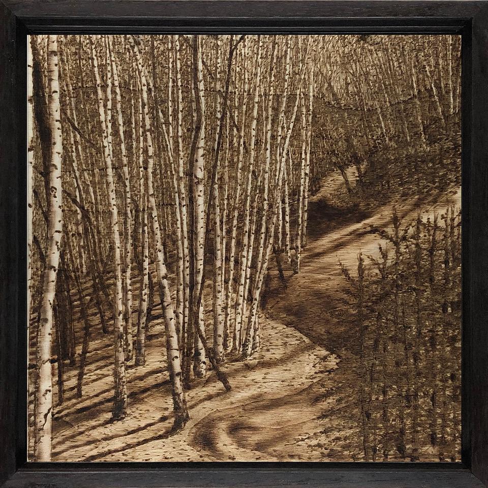Landscape Painting Paul Chojnowski - Birches de montagne 