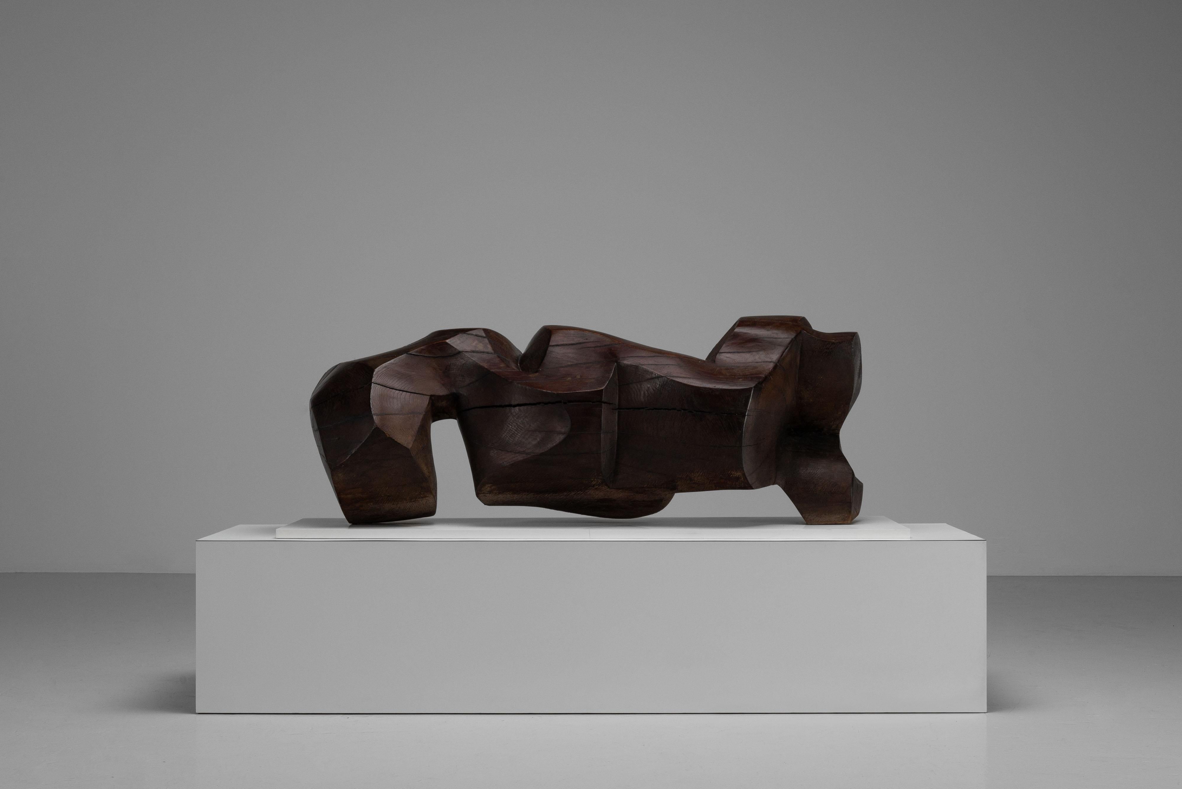 Paul Cleempoel scultura astratta Oak Belgio 1975 in vendita 4