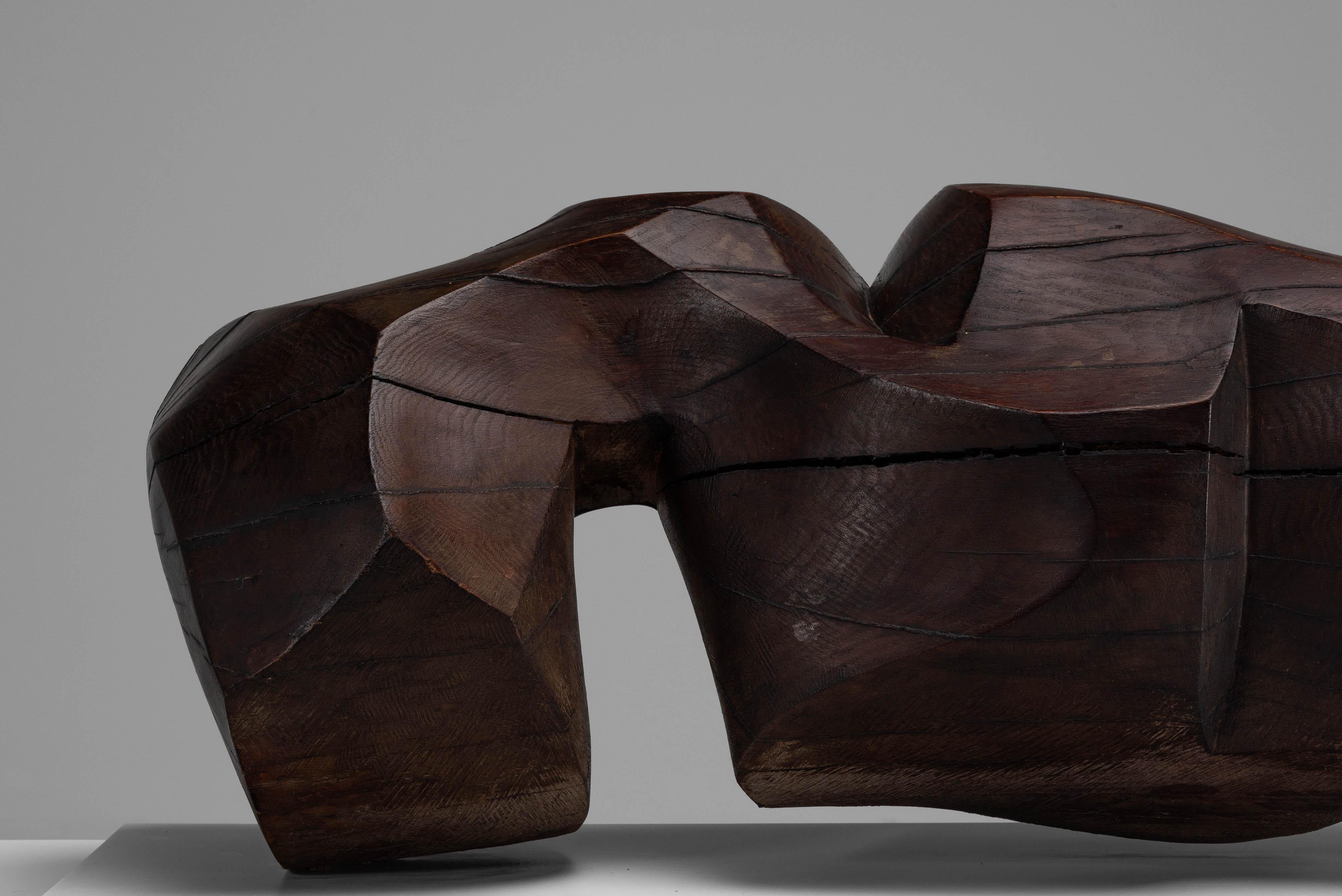 Paul Cleempoel scultura astratta Oak Belgio 1975 in vendita 5