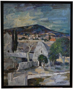 Bories-en-Provence Pueblo cerca de Gordes, Óleo grande sobre lienzo