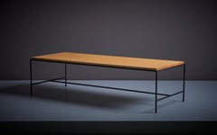 Paul Cobb Coffee Planner Table in Black Iron and Solid Maple Top by Winchendon